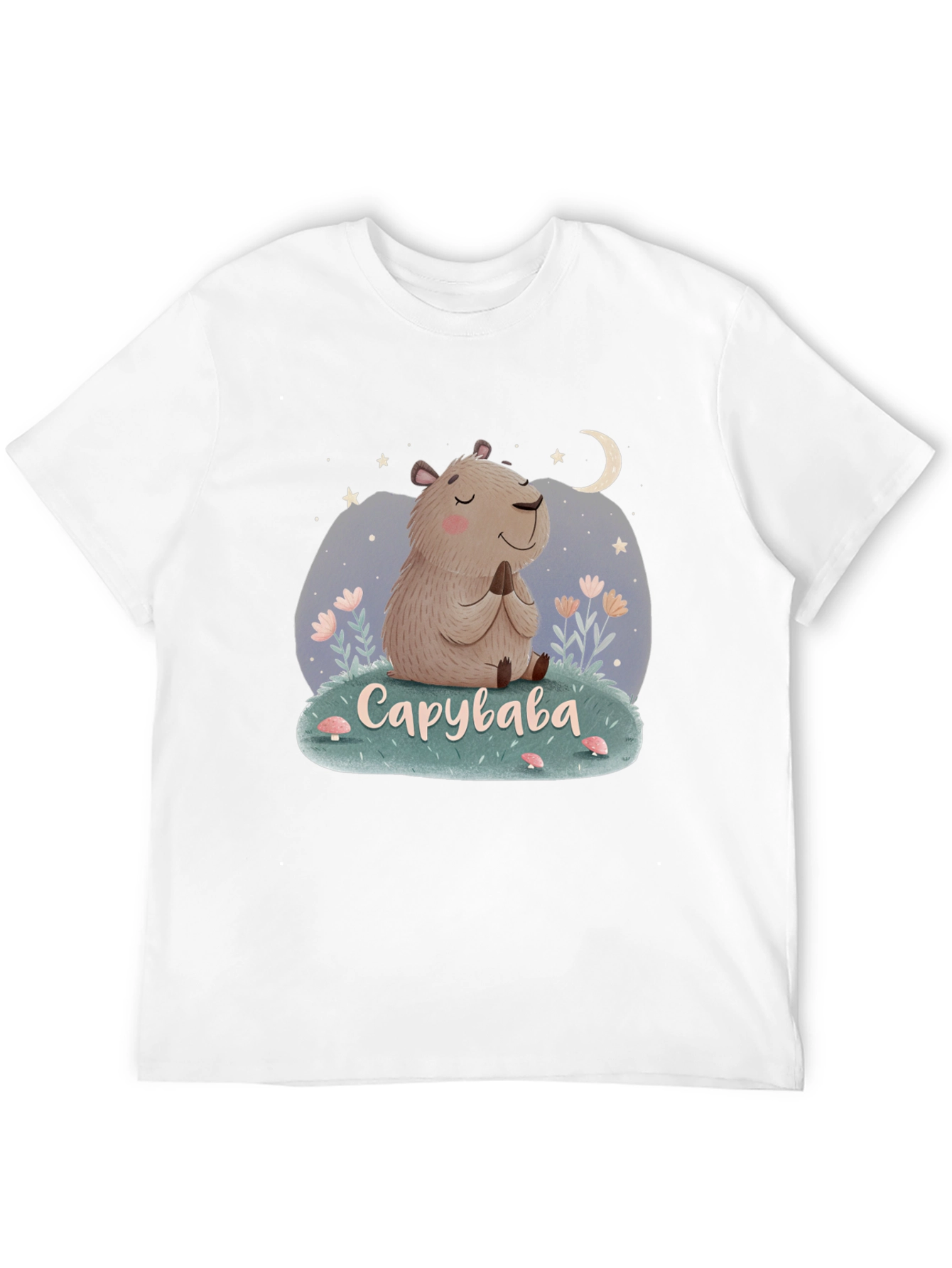 Cute Capybara Meditation T-Shirt - Relaxed Fit