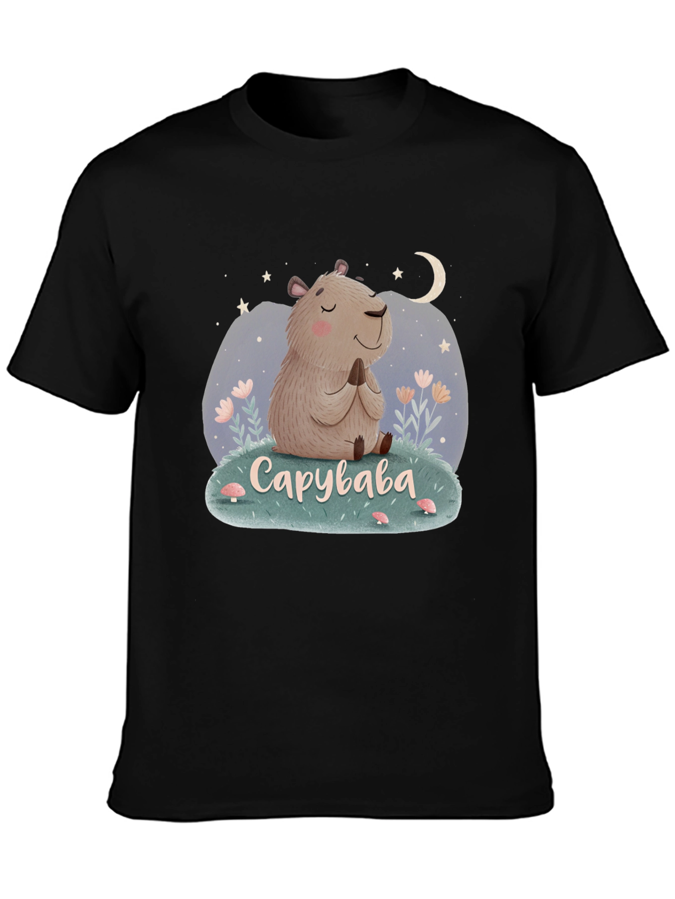 Cute Capybara Meditation T-Shirt - Relaxed Fit