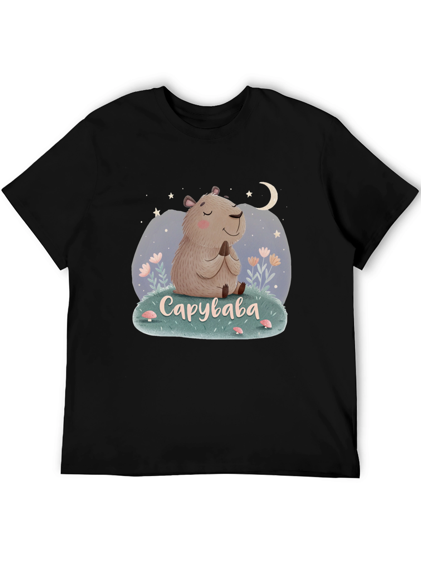 Cute Capybara Meditation T-Shirt - Relaxed Fit