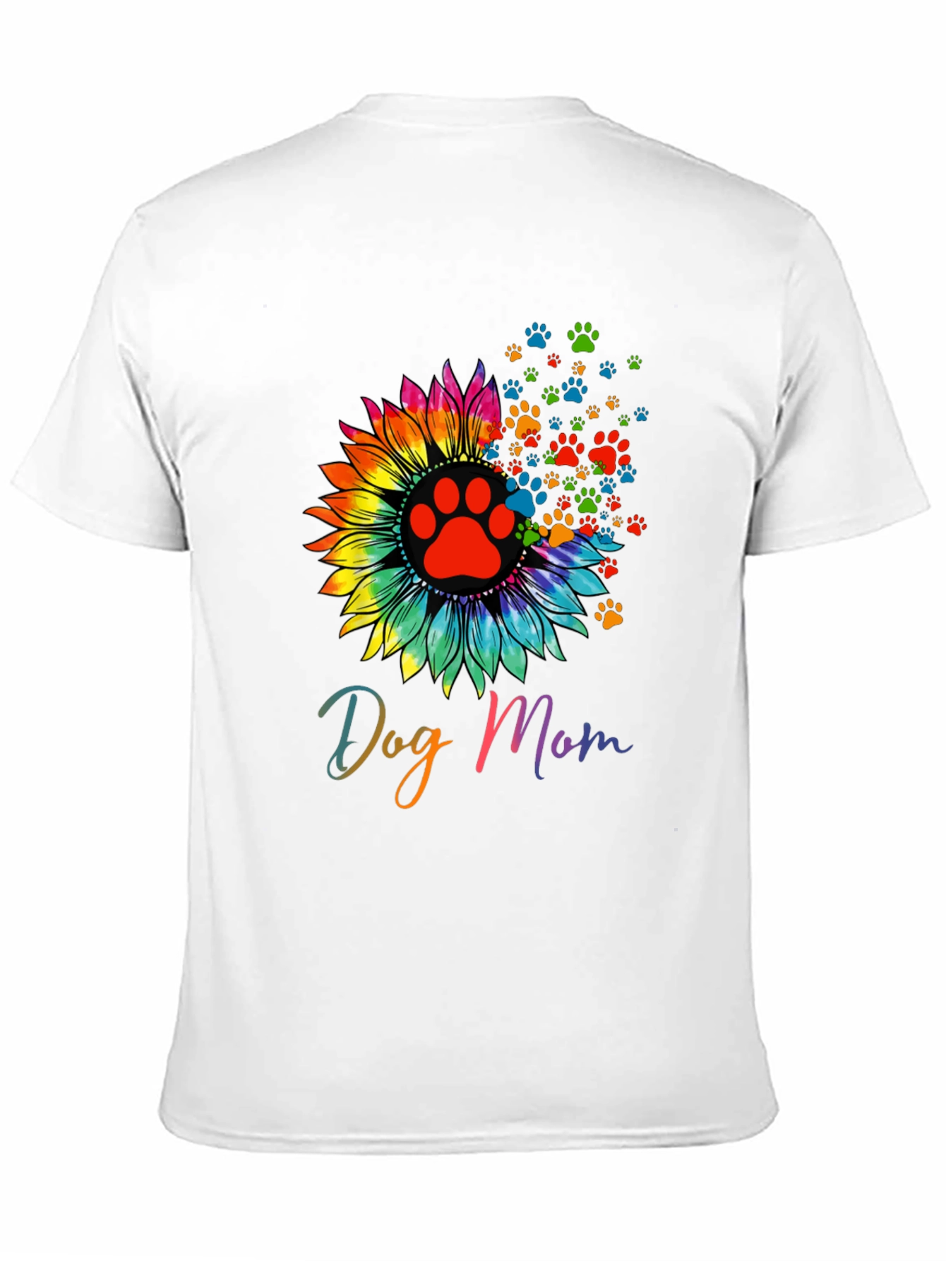 Dog Mom Sunflower Paw Print Graphic Tee