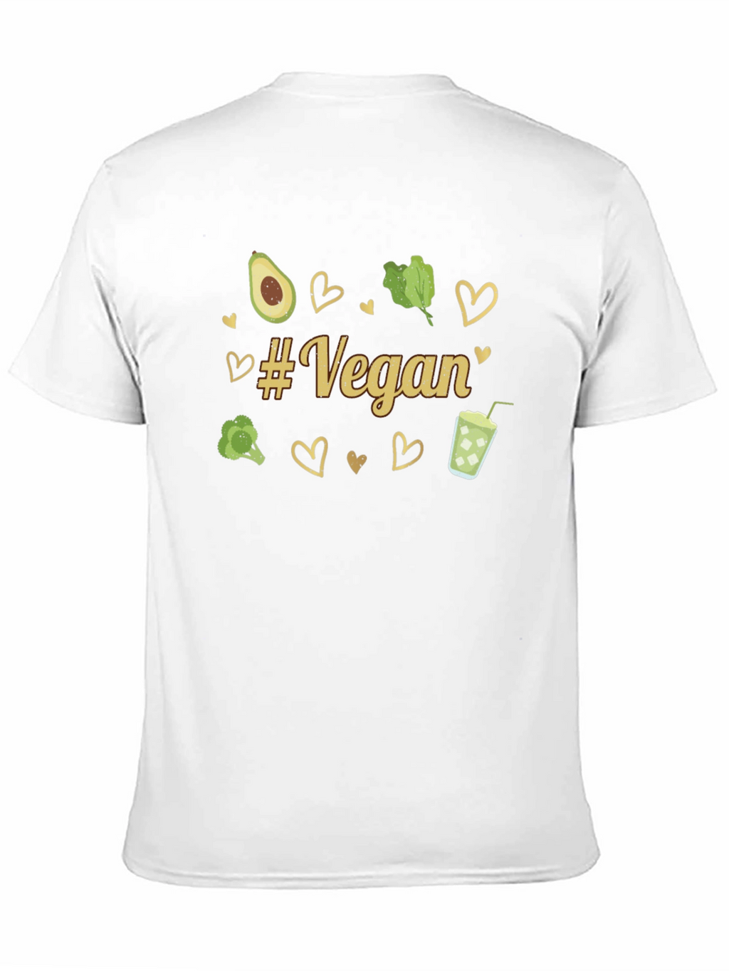 Vegan Graphic Tee - Avocado Broccoli Hearts