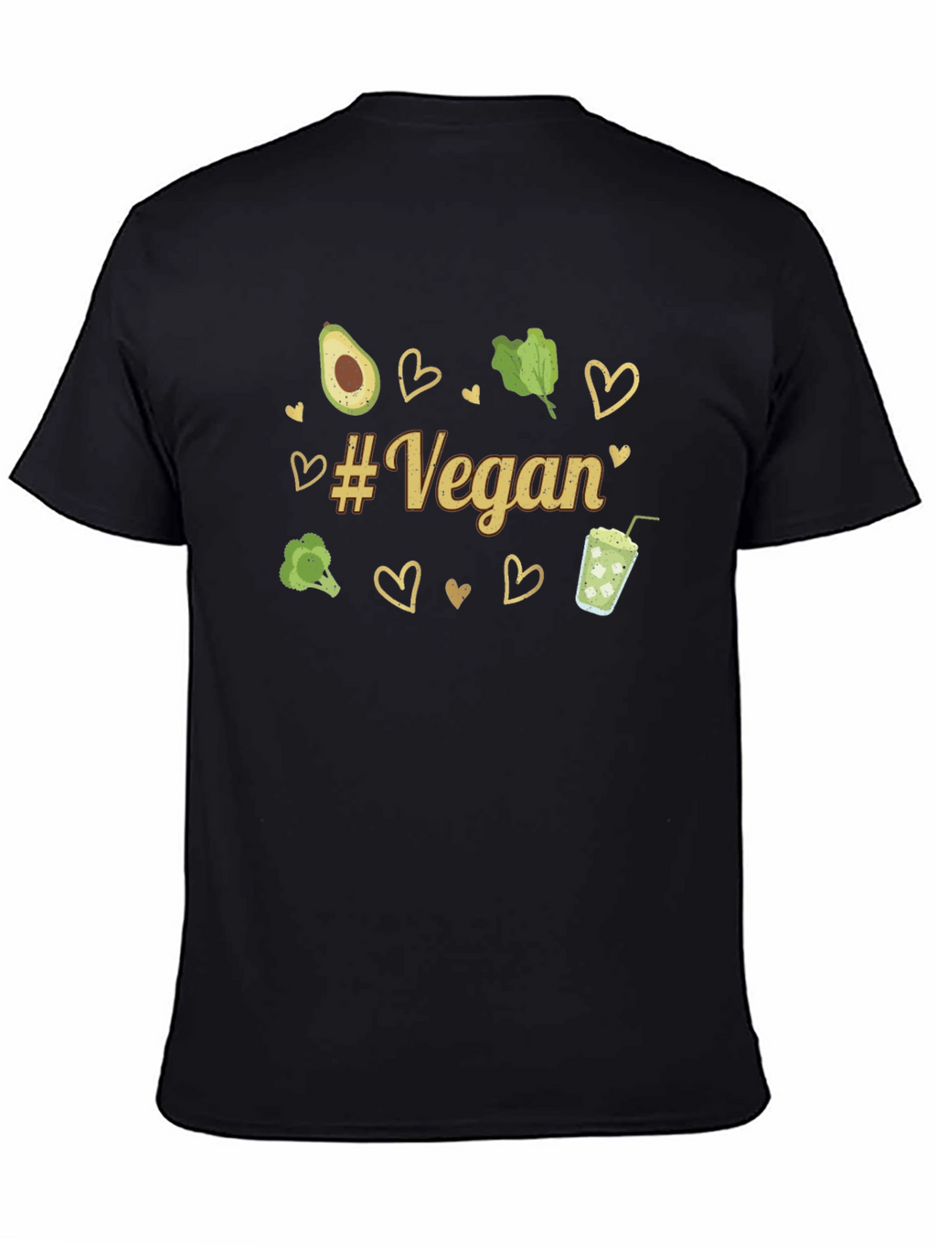 Vegan Graphic Tee - Avocado Broccoli Hearts