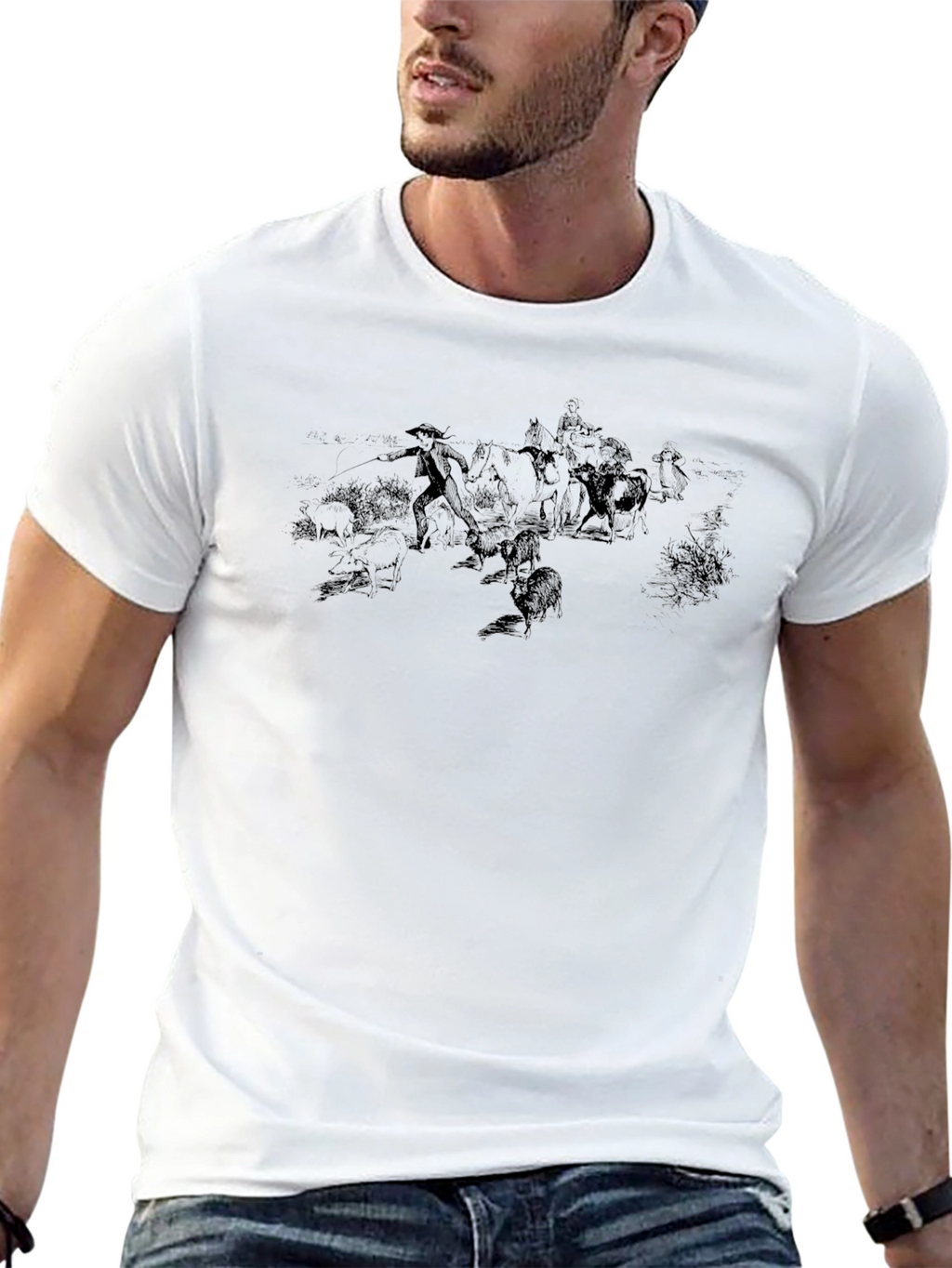 Mens Black Graphic T-Shirt