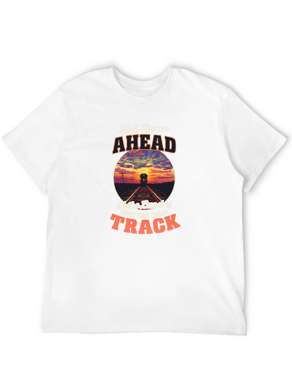 Full Steam Ahead Train Graphic T-Shirt