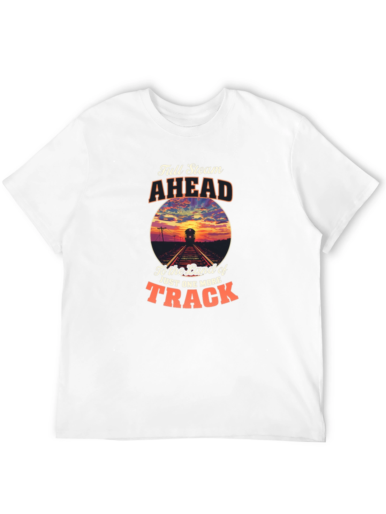 Full Steam Ahead Train Graphic T-Shirt