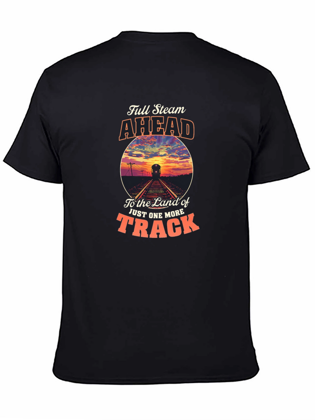 Full Steam Ahead Train Graphic T-Shirt