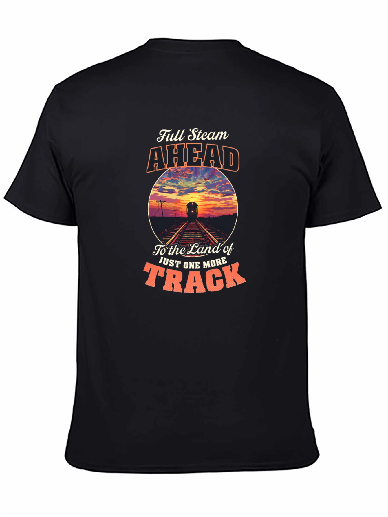 Full Steam Ahead Train Graphic T-Shirt