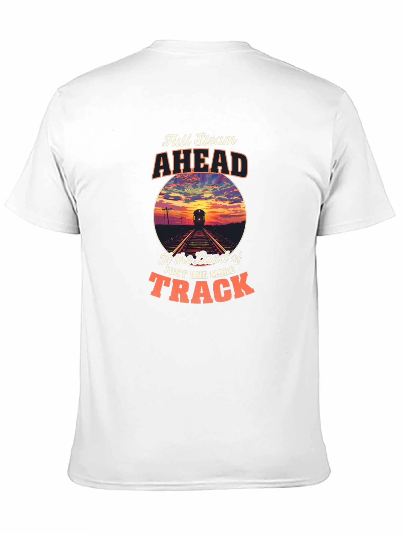 Full Steam Ahead Train Graphic T-Shirt