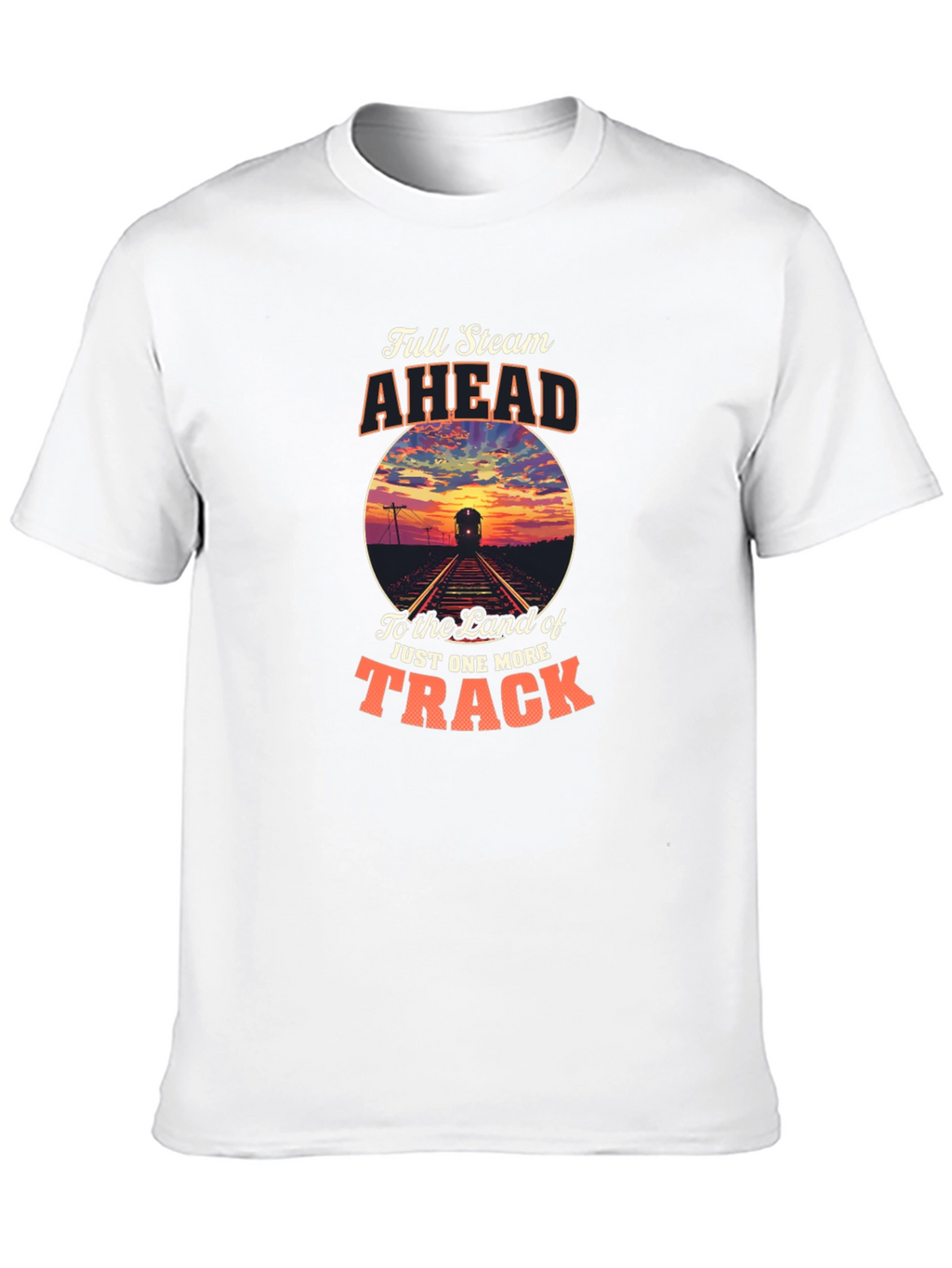 Full Steam Ahead Train Graphic T-Shirt
