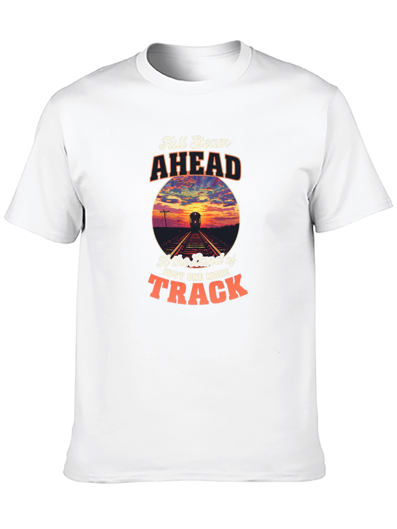 Full Steam Ahead Train Graphic T-Shirt