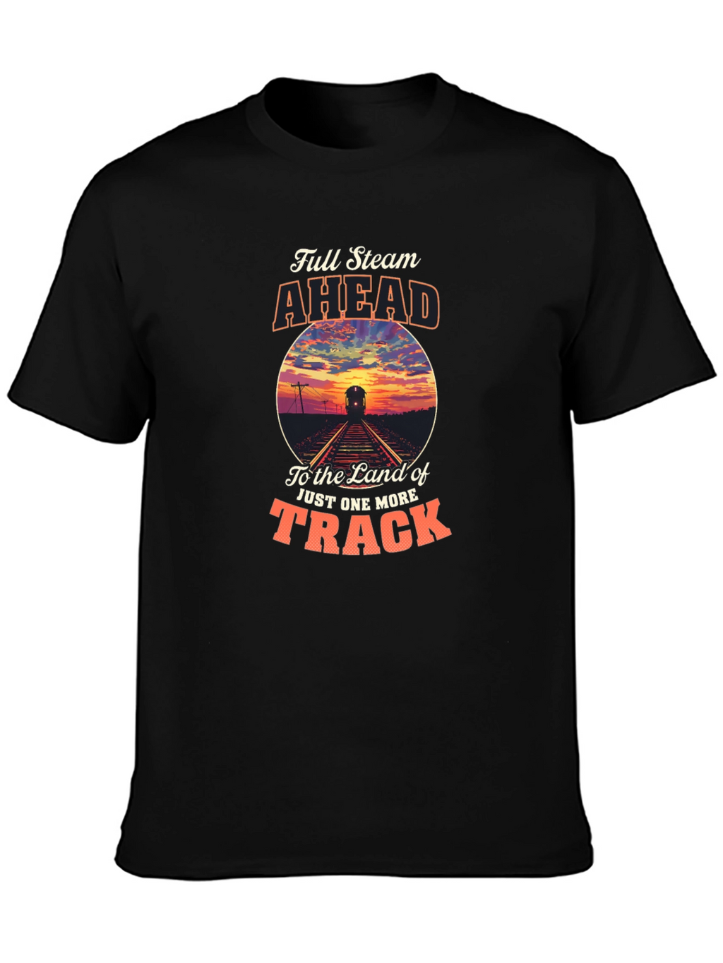 Full Steam Ahead Train Graphic T-Shirt
