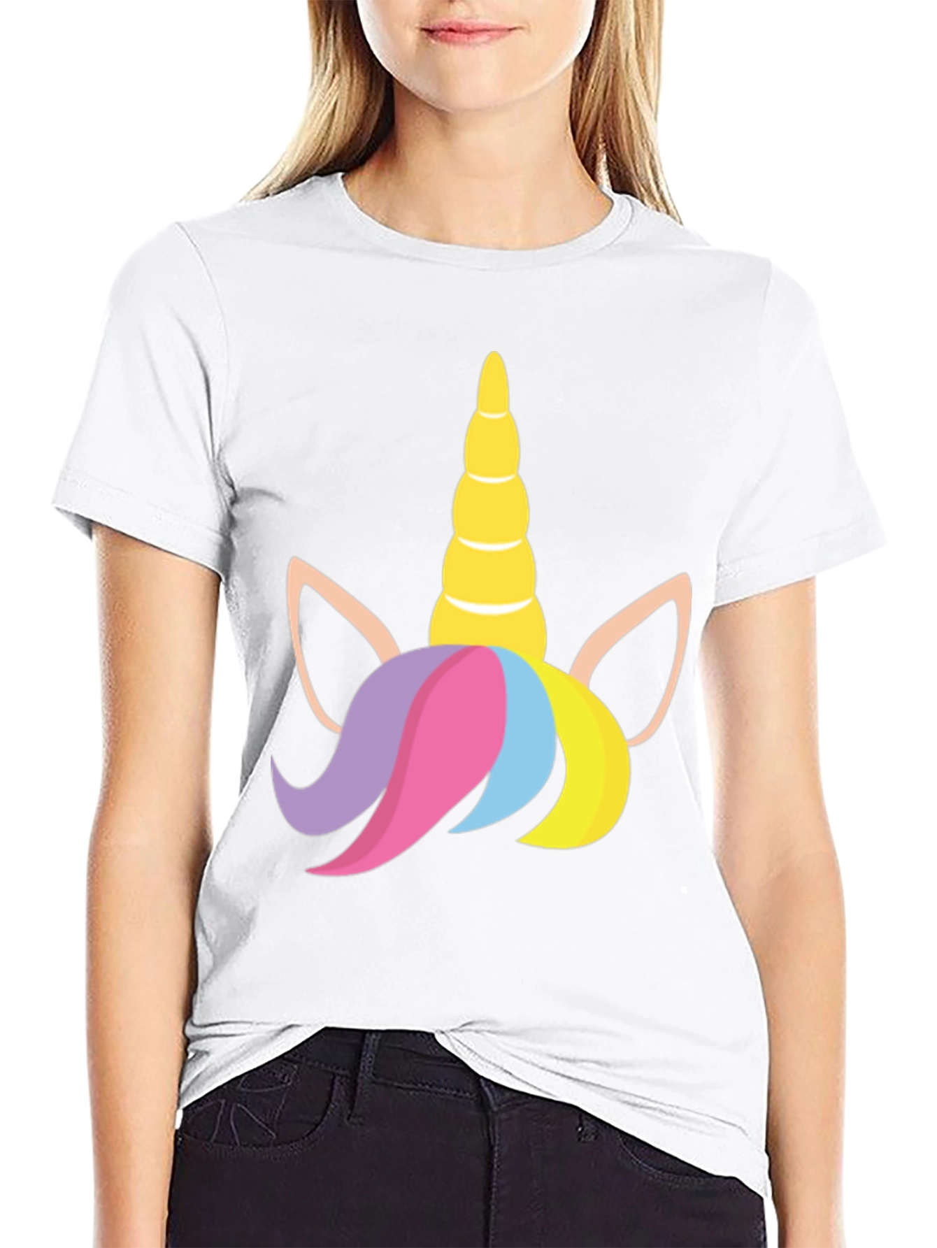 Unicorn Graphic Tee - Black Cotton Shirt