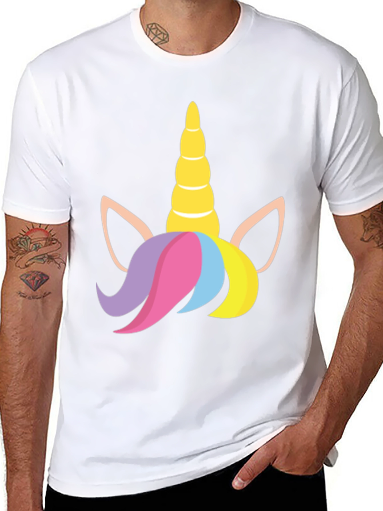 Unicorn Graphic Tee - Black Cotton Shirt