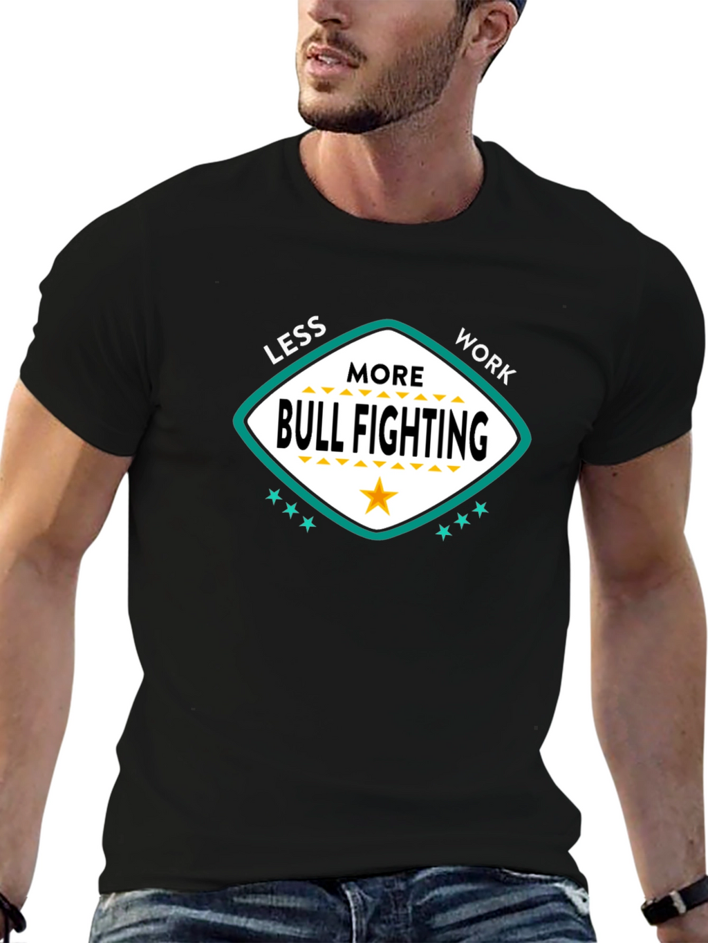 Less Work More Bull Fighting Graphic Tee