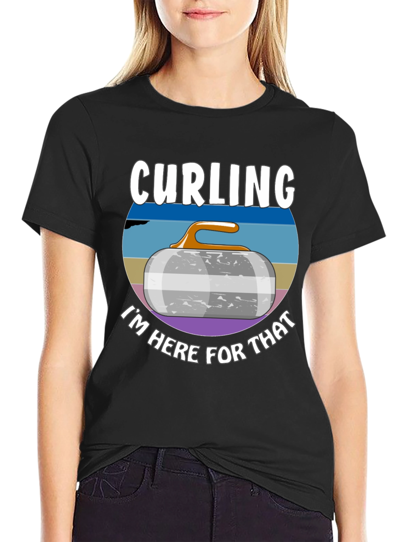 Curling T-Shirt - Im Here For That! Funny Sport Tee