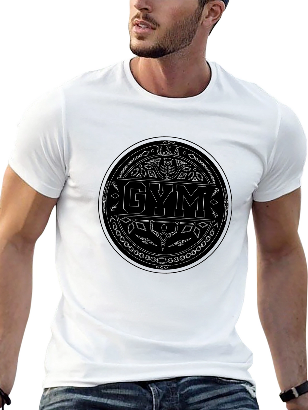 USA Gym Black T-Shirt - Stylish Workout Apparel