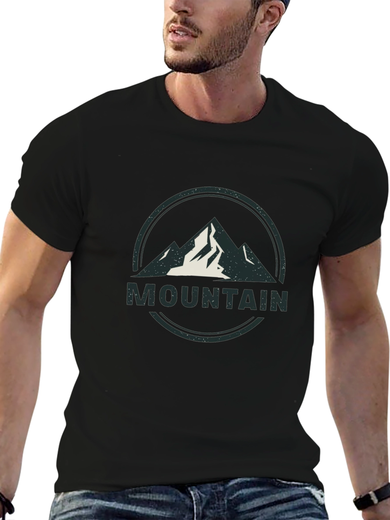 Mens Black Mountain Graphic T-Shirt