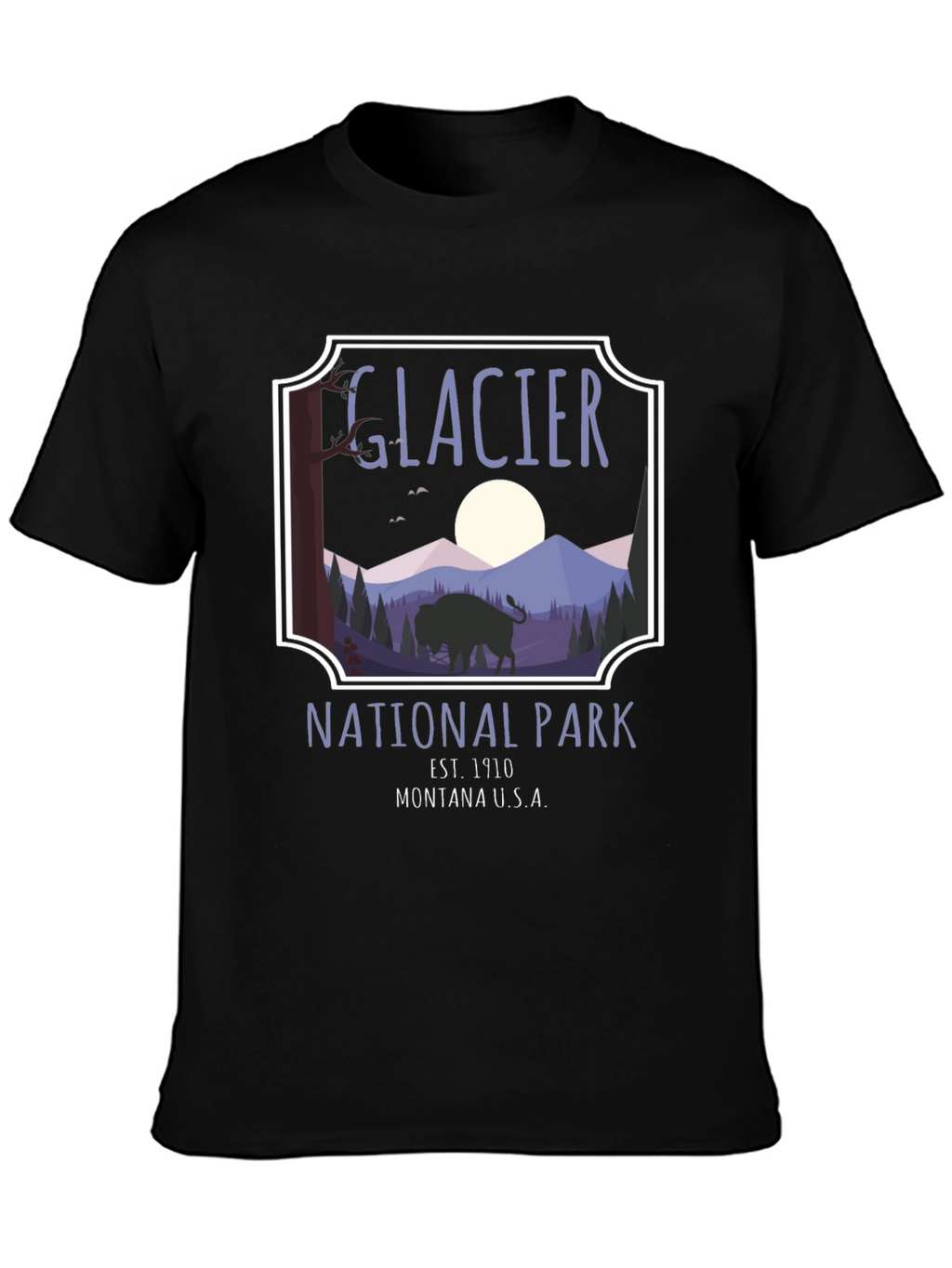 Glacier National Park Graphic Tee - Black