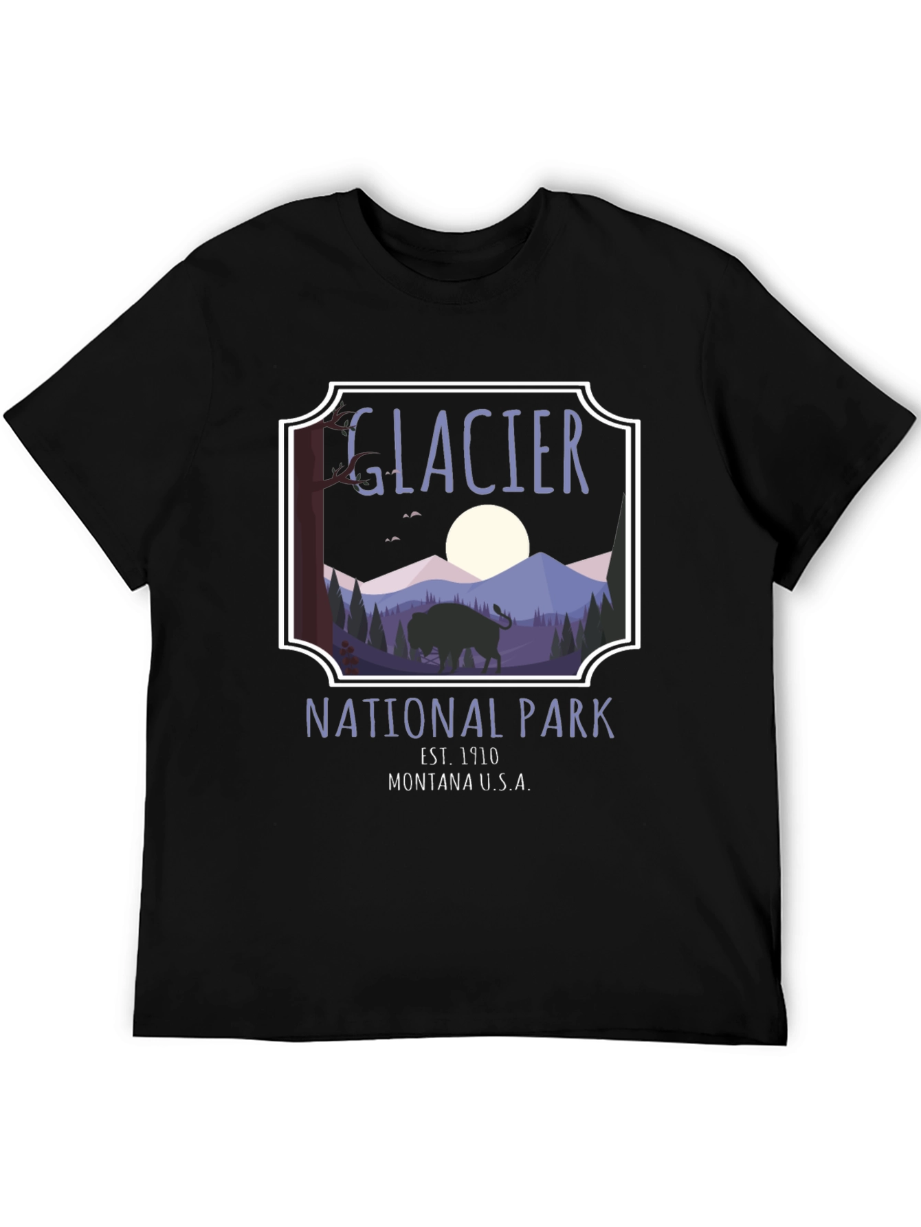 Glacier National Park Graphic Tee - Black