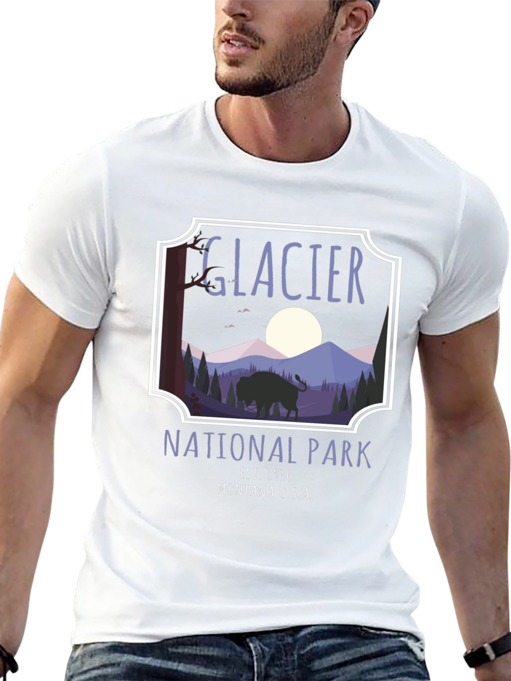 Glacier National Park Graphic Tee - Black