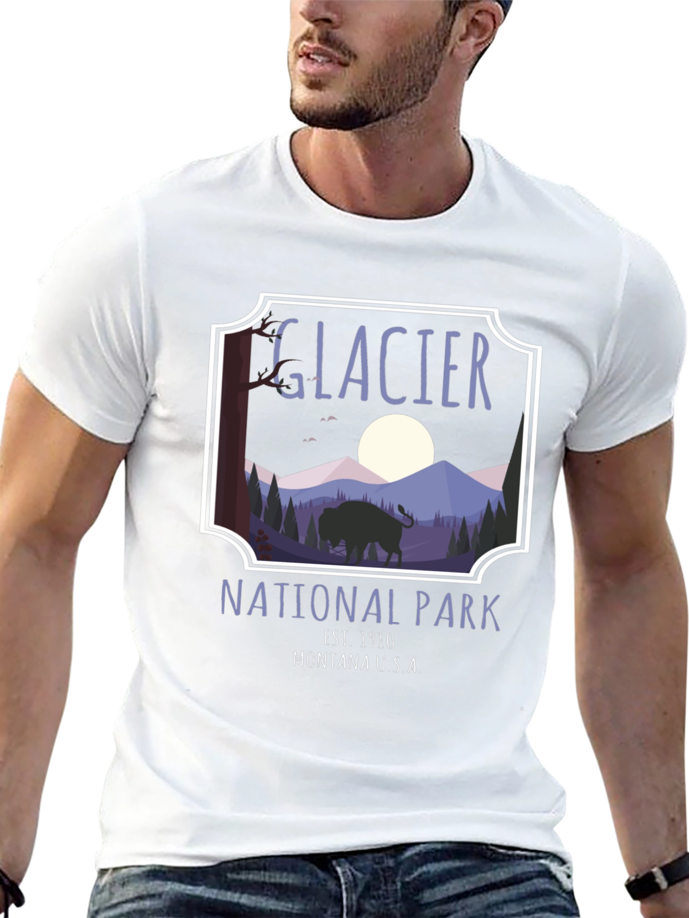 Glacier National Park Graphic Tee - Black