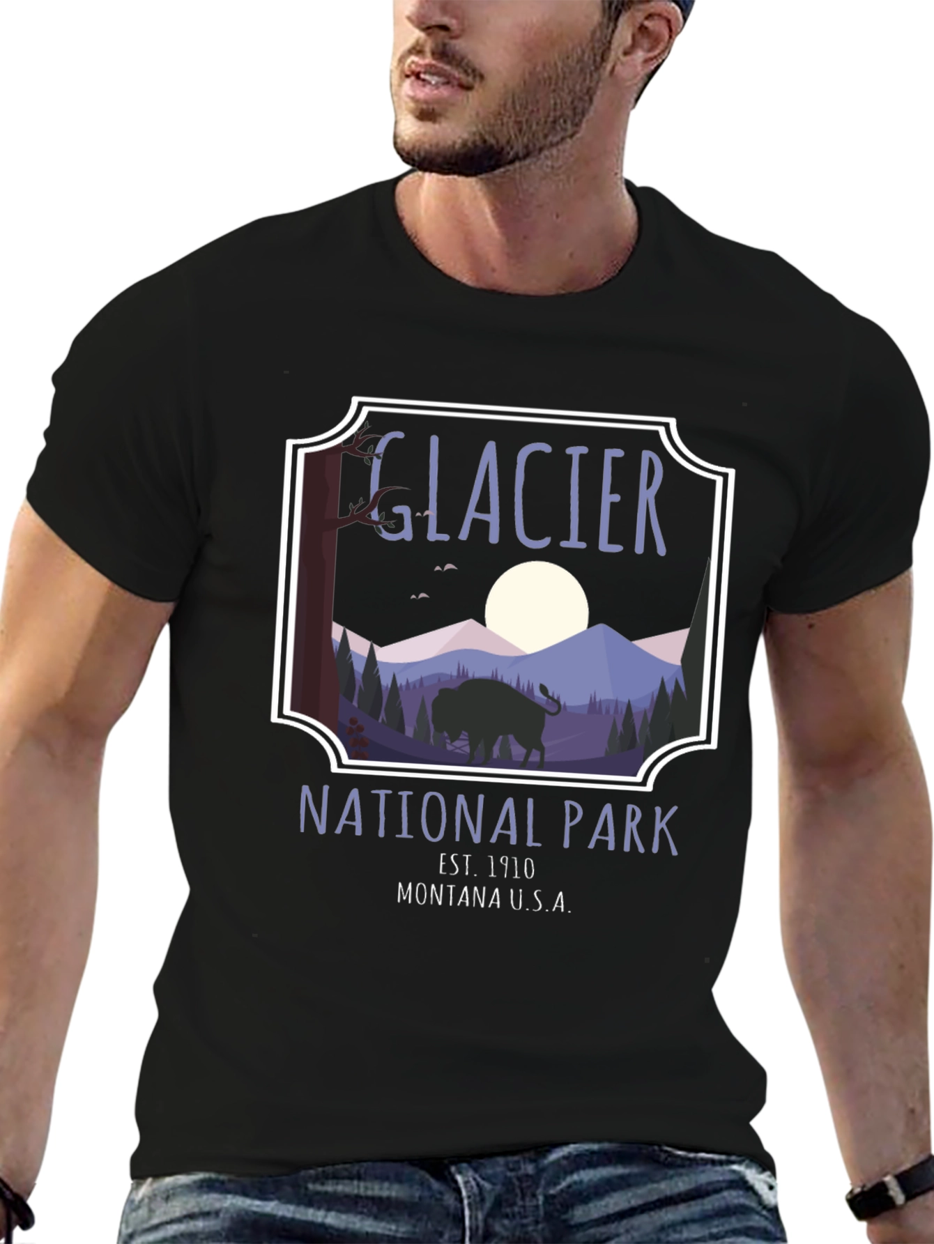 Glacier National Park Graphic Tee - Black