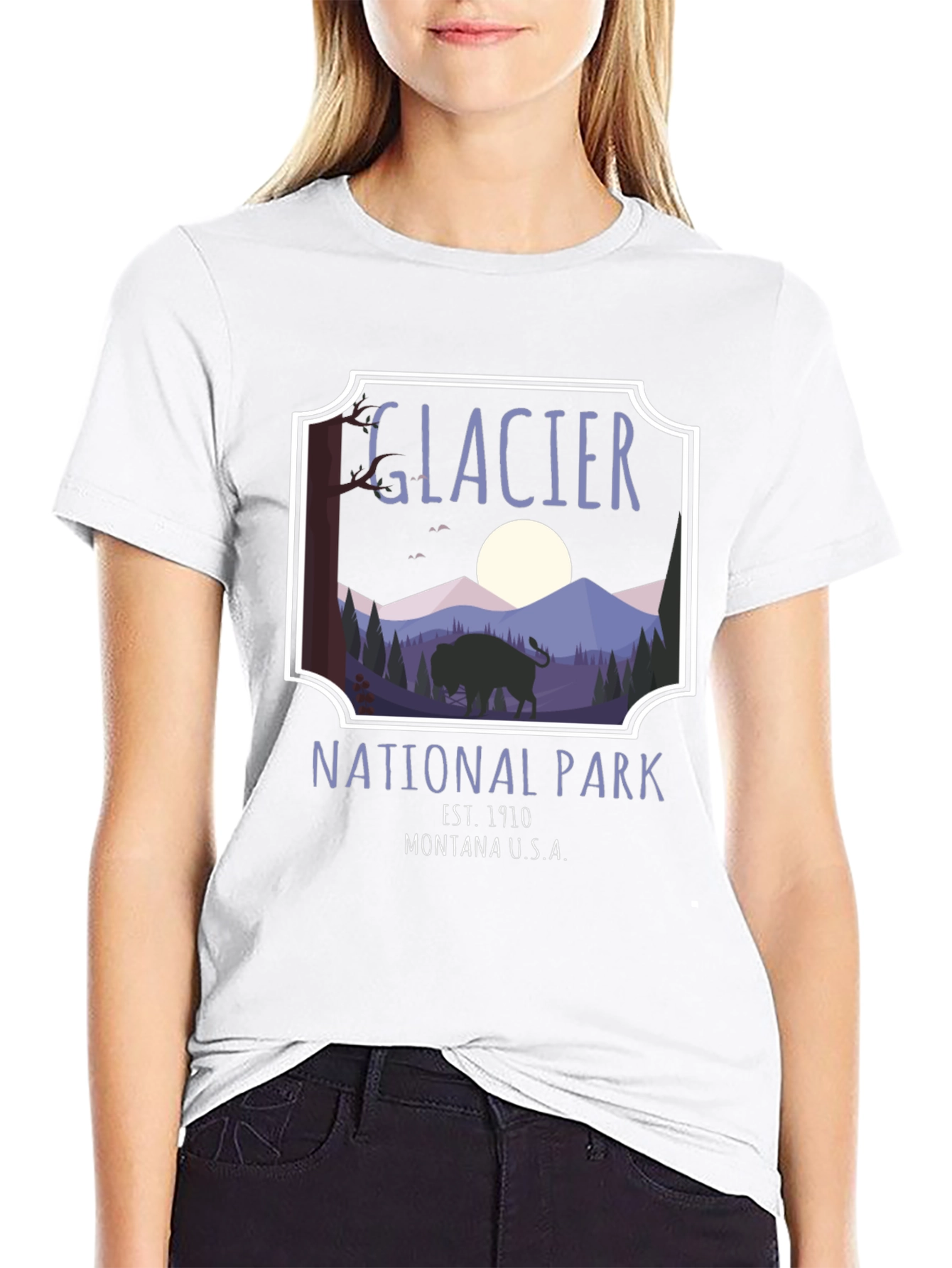 Glacier National Park Graphic Tee - Black