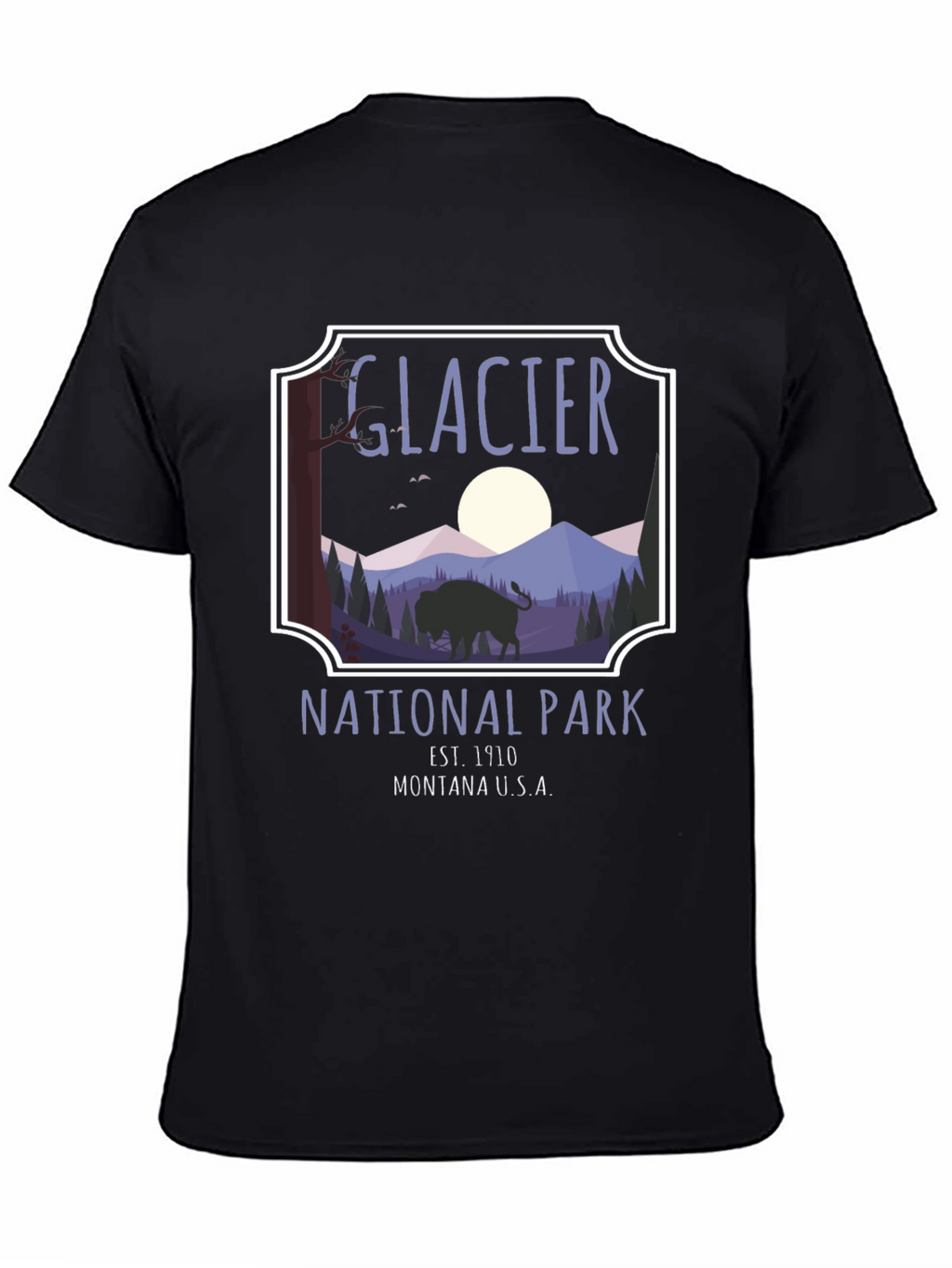Glacier National Park Graphic Tee - Black
