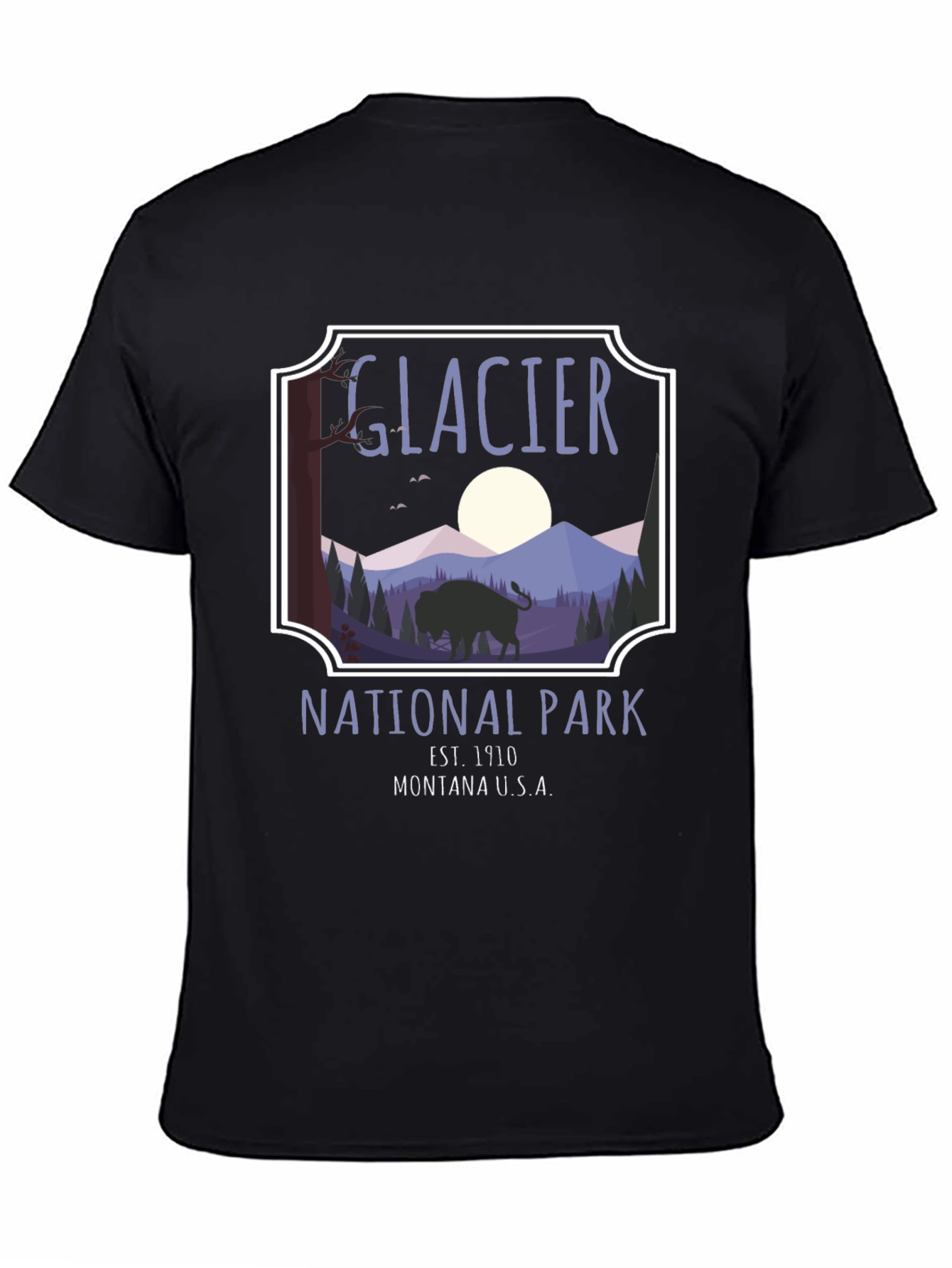 Glacier National Park Graphic Tee - Black