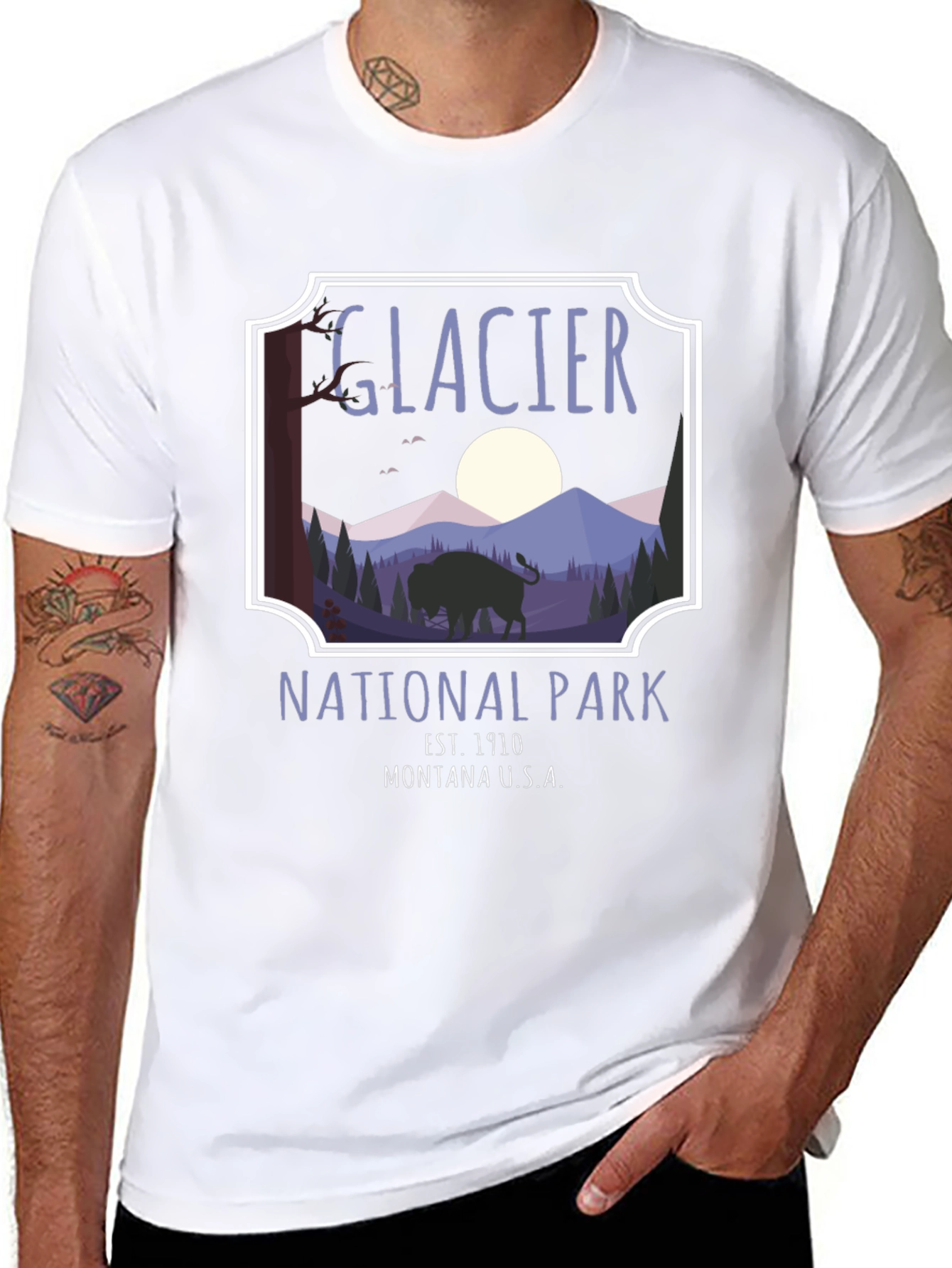 Glacier National Park Graphic Tee - Black