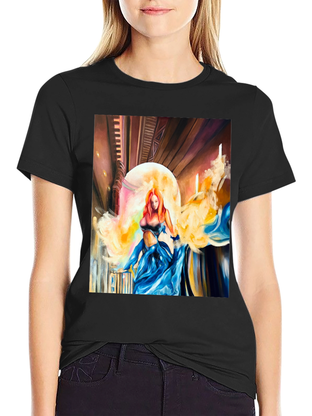 Fantasy Art T-Shirt: Ethereal Beauty in Blue