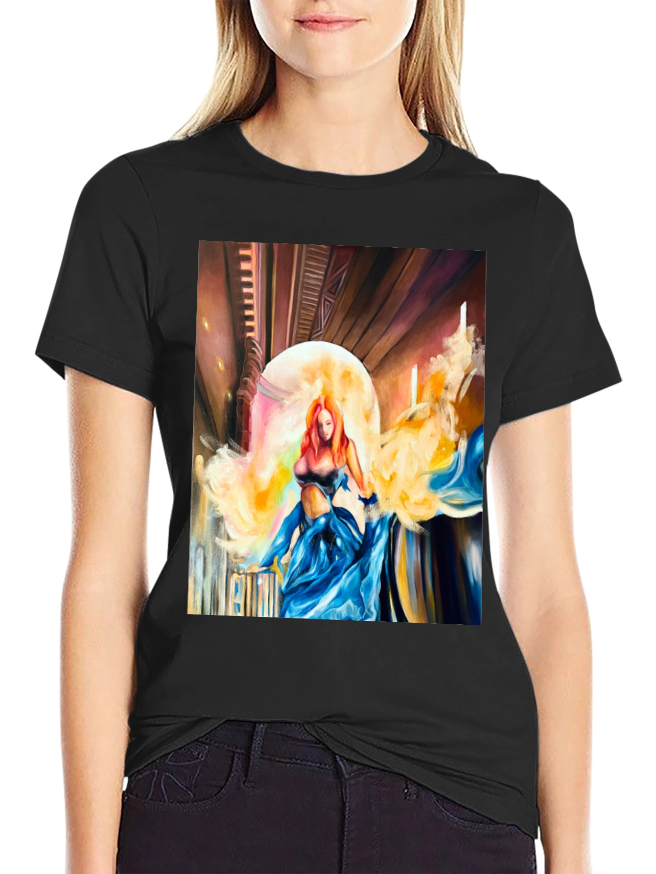 Fantasy Art T-Shirt: Ethereal Beauty in Blue