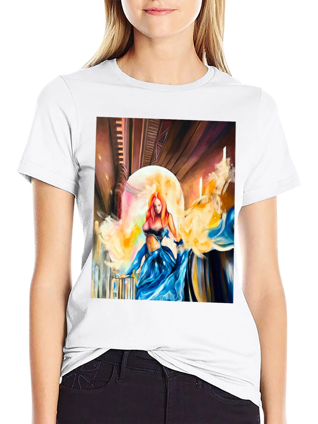 Fantasy Art T-Shirt: Ethereal Beauty in Blue