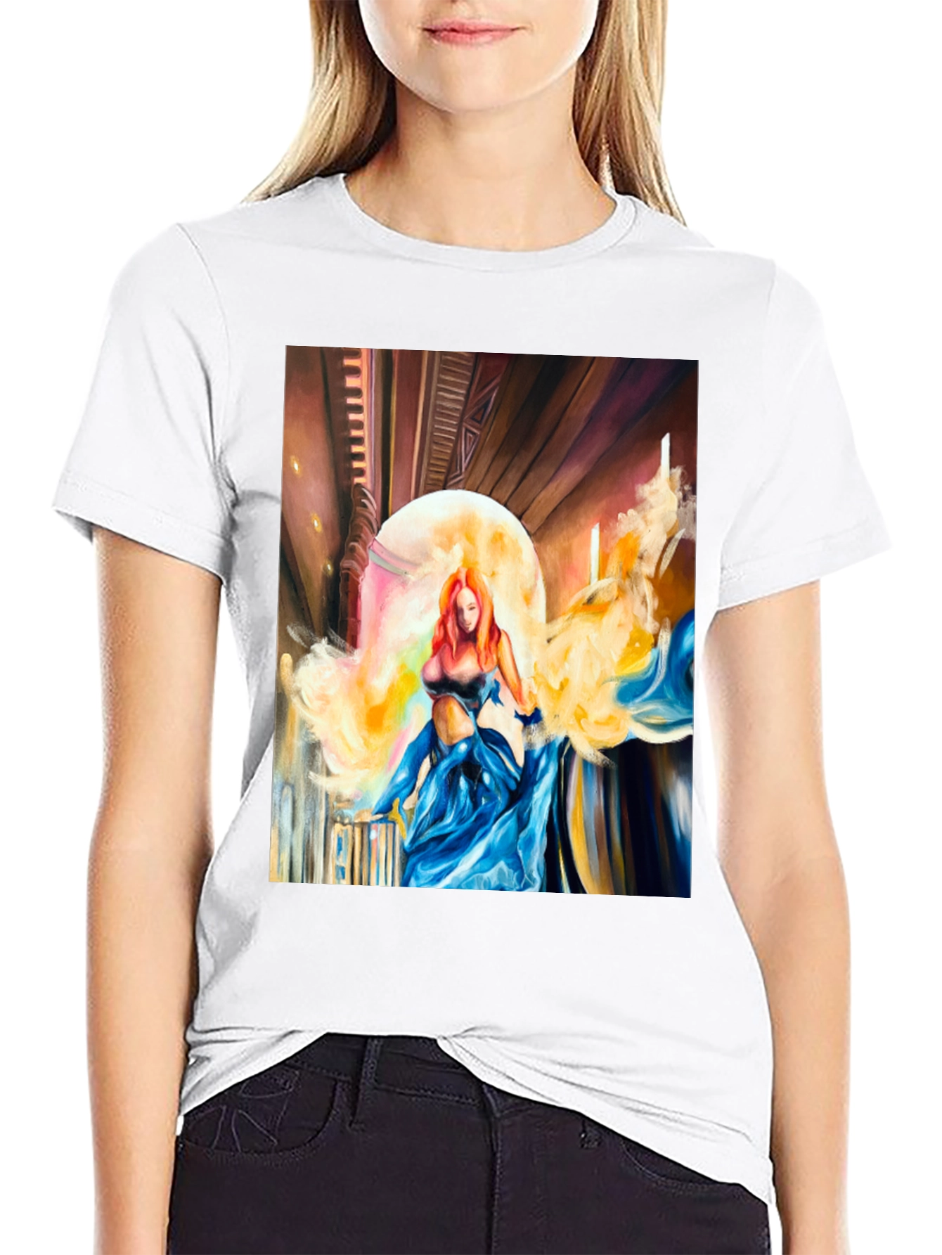 Fantasy Art T-Shirt: Ethereal Beauty in Blue