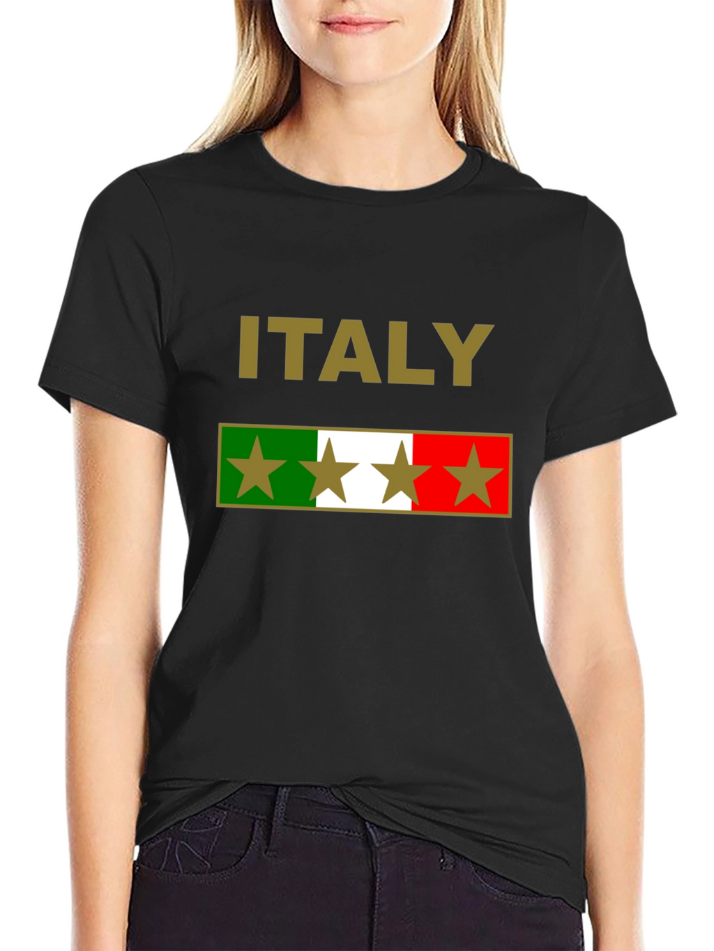 Italy Flag T-Shirt with Stars - Italia Pride Tee