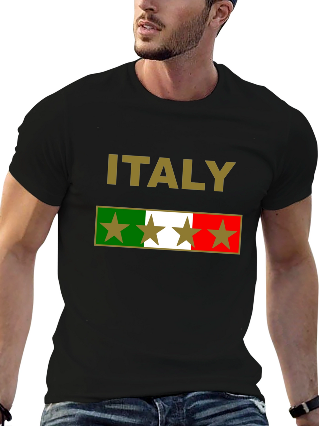 Italy Flag T-Shirt with Stars - Italia Pride Tee