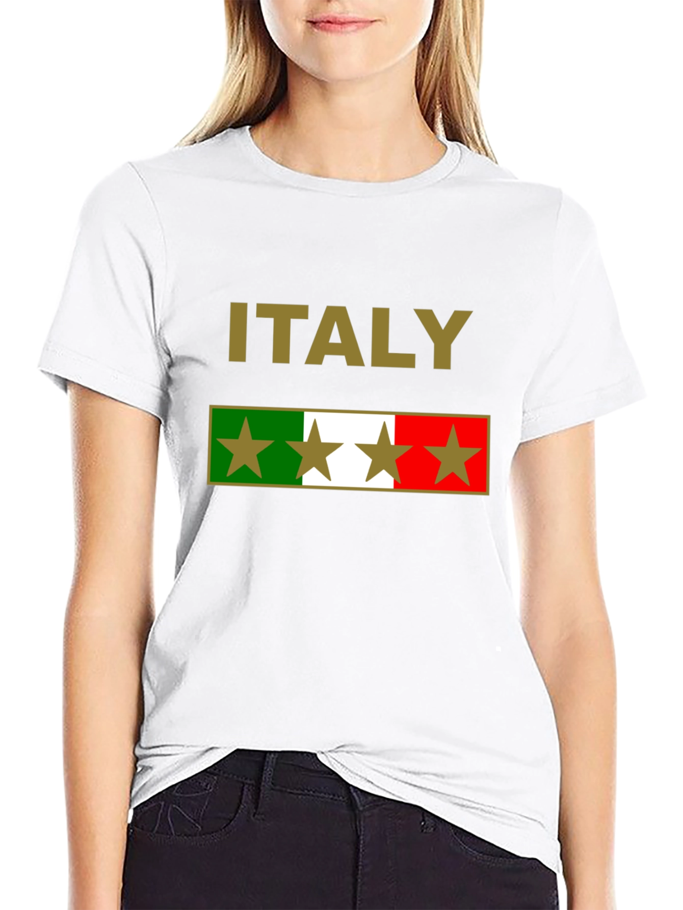 Italy Flag T-Shirt with Stars - Italia Pride Tee