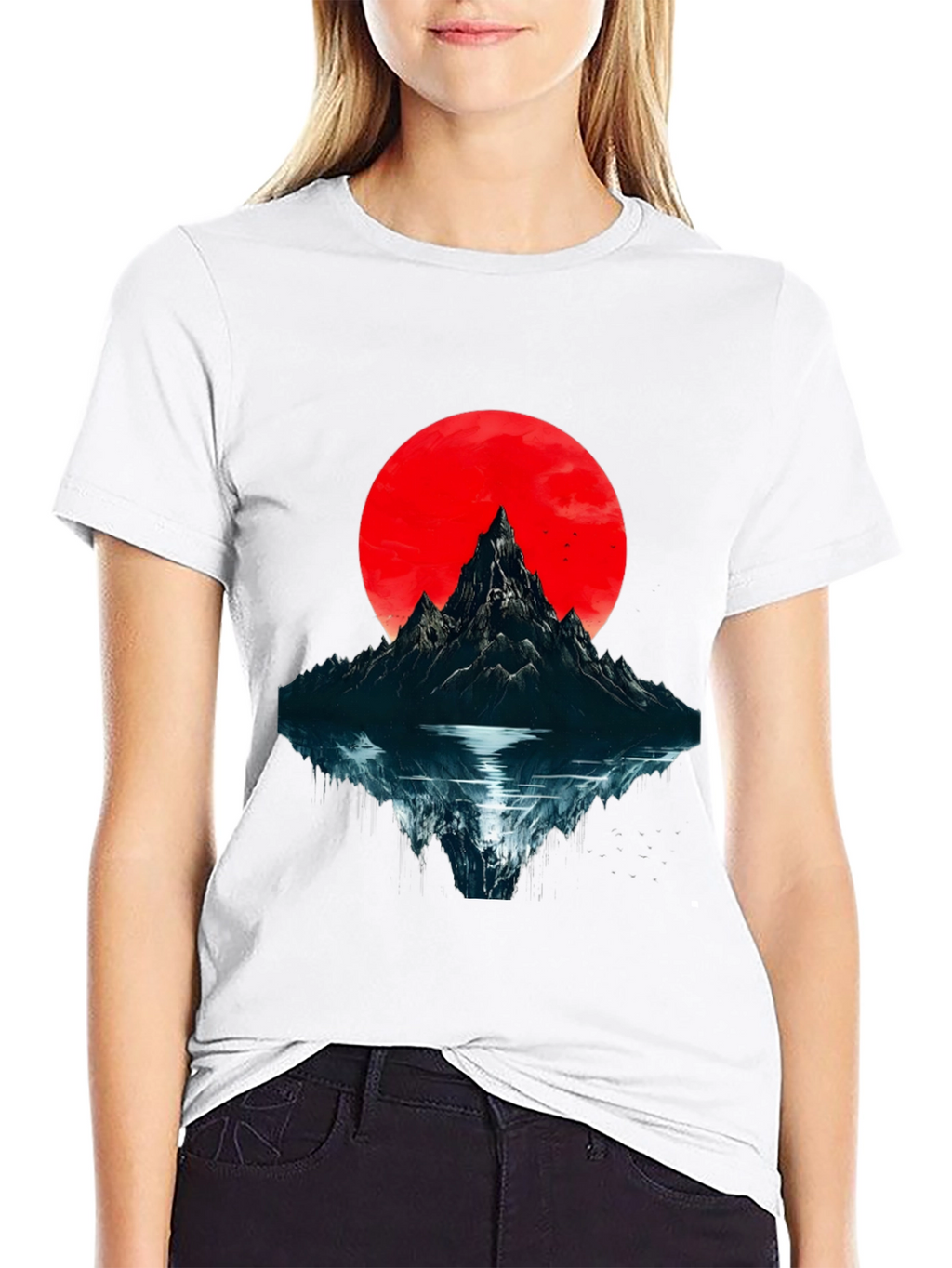 Mountain & Moon Graphic T-Shirt - Black