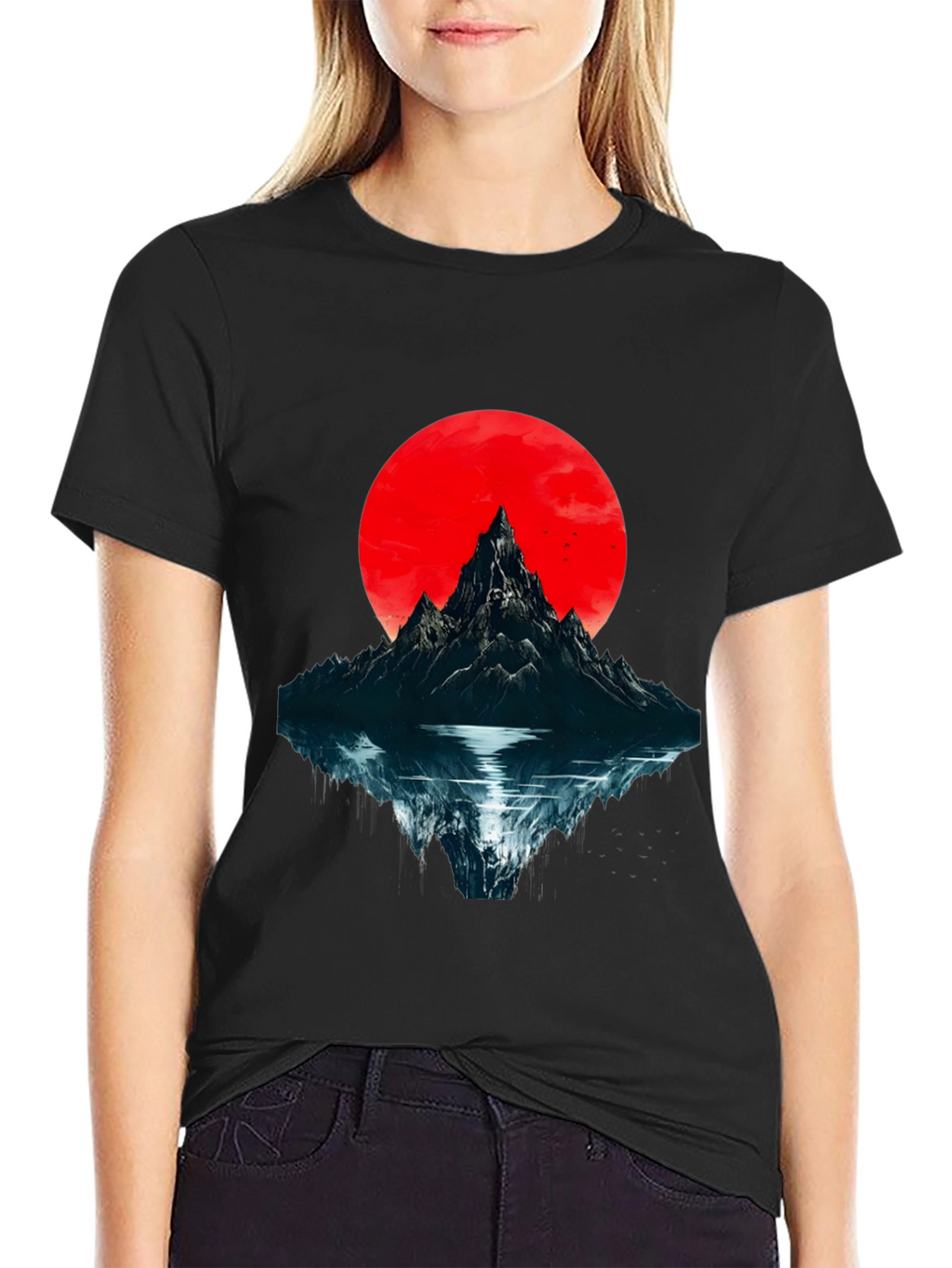 Mountain & Moon Graphic T-Shirt - Black