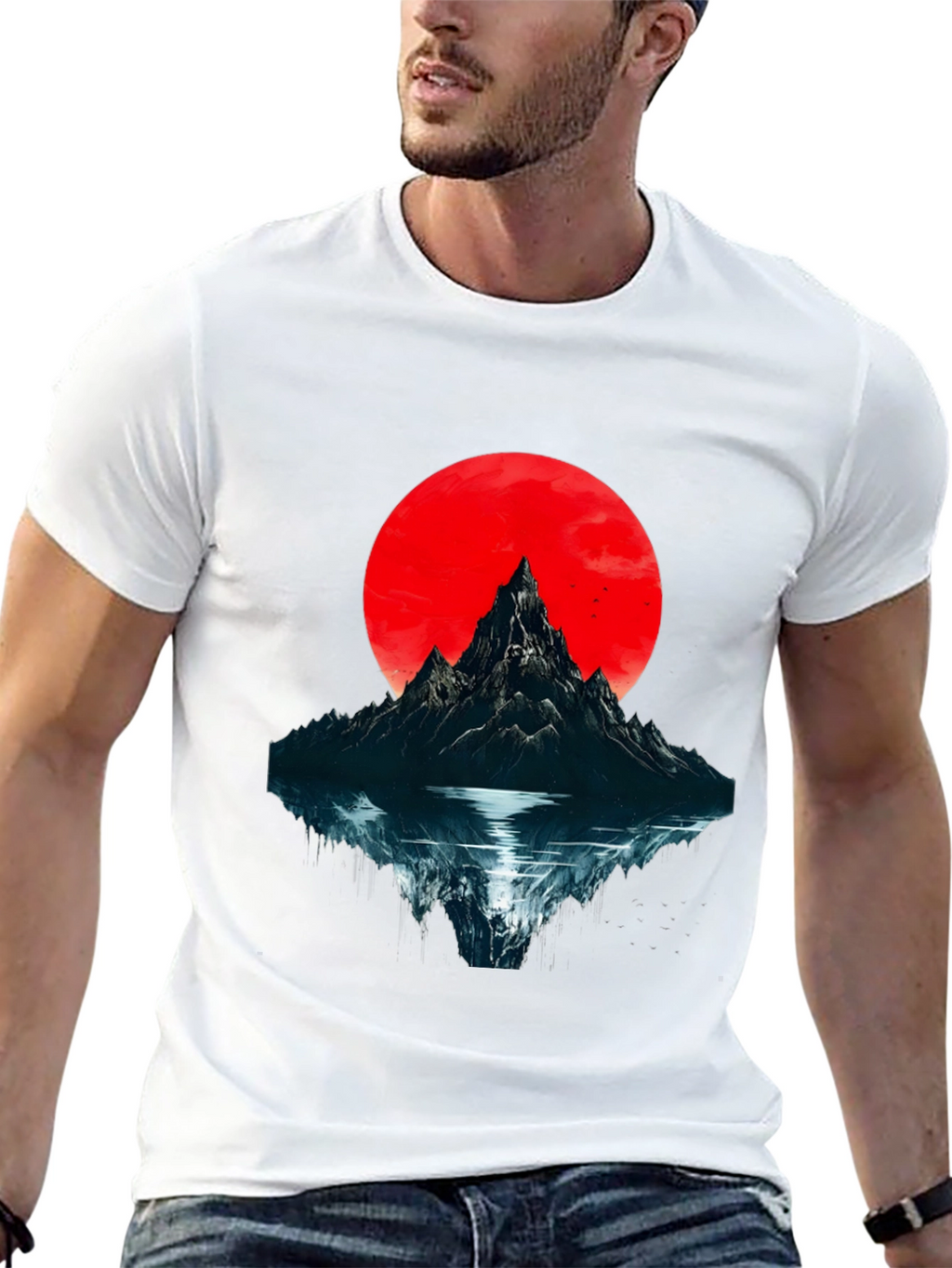 Mountain & Moon Graphic T-Shirt - Black