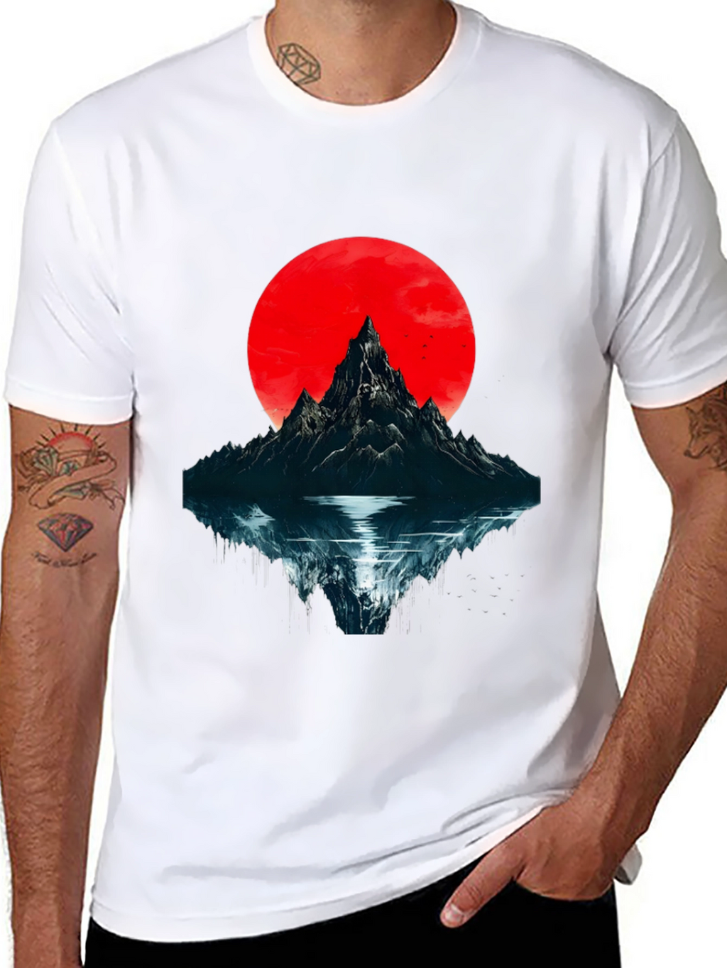 Mountain & Moon Graphic T-Shirt - Black