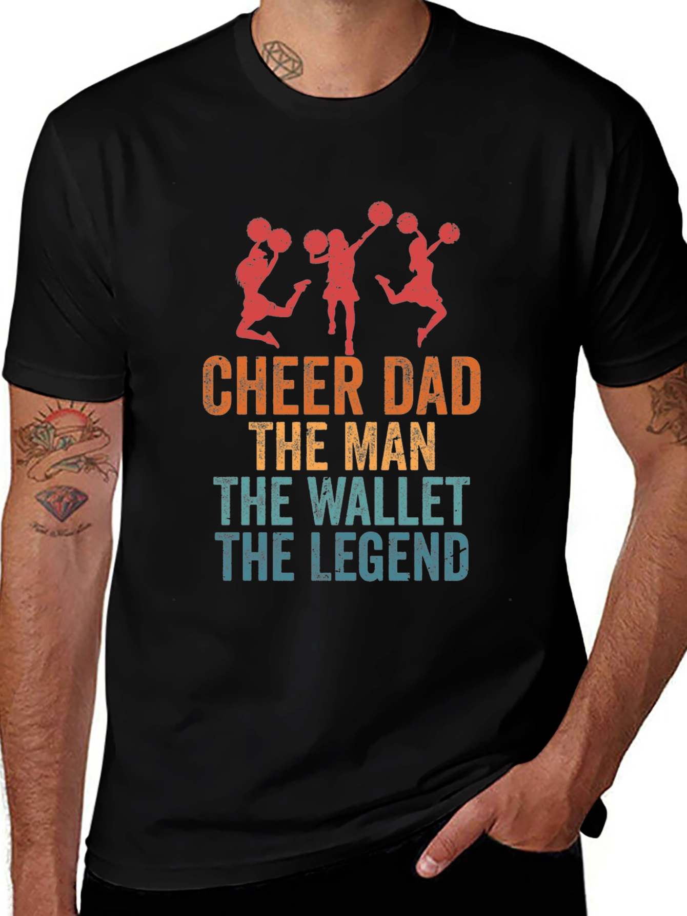 Cheer Dad T-Shirt - The Man The Wallet The Legend