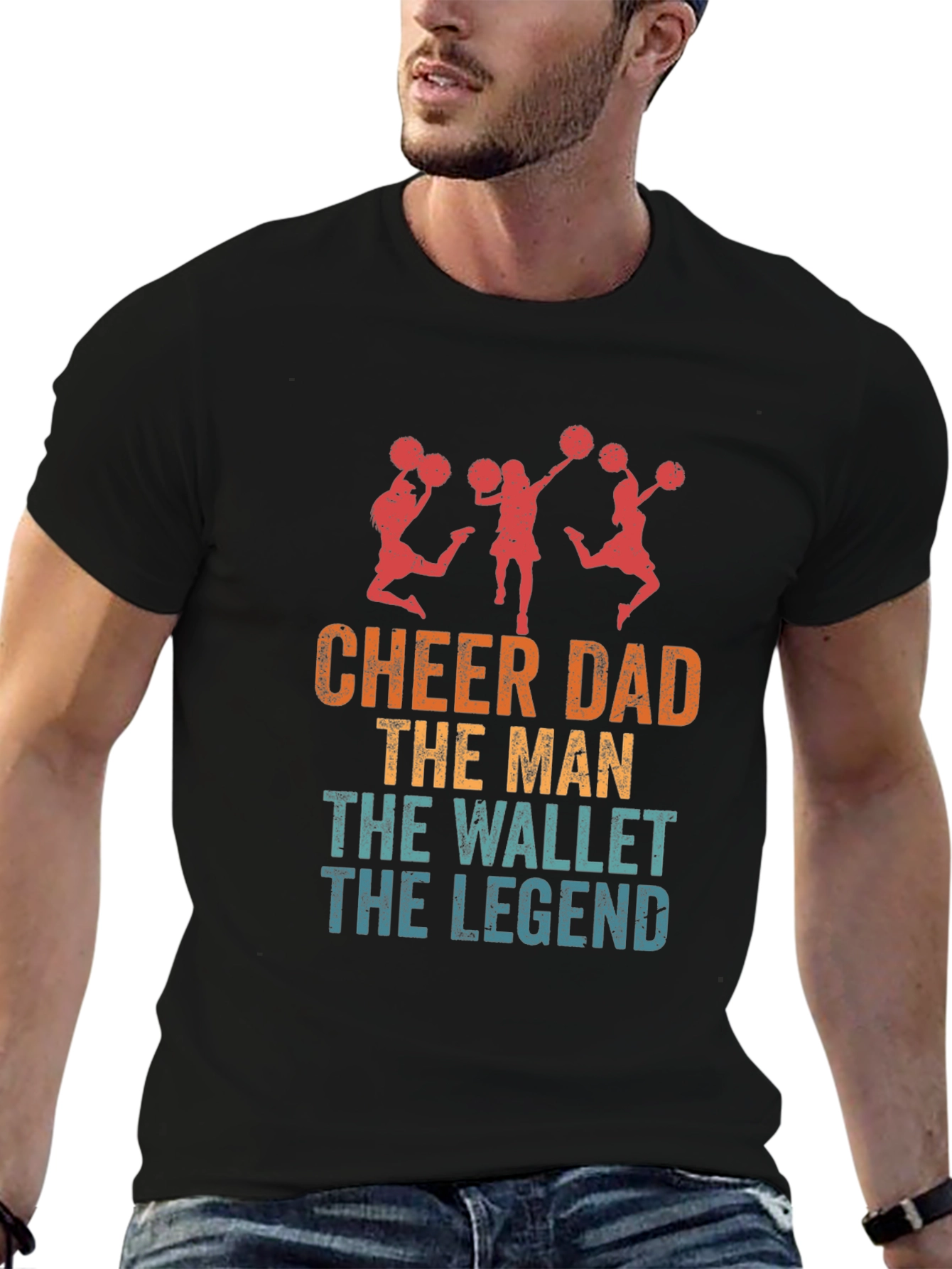 Cheer Dad T-Shirt - The Man The Wallet The Legend