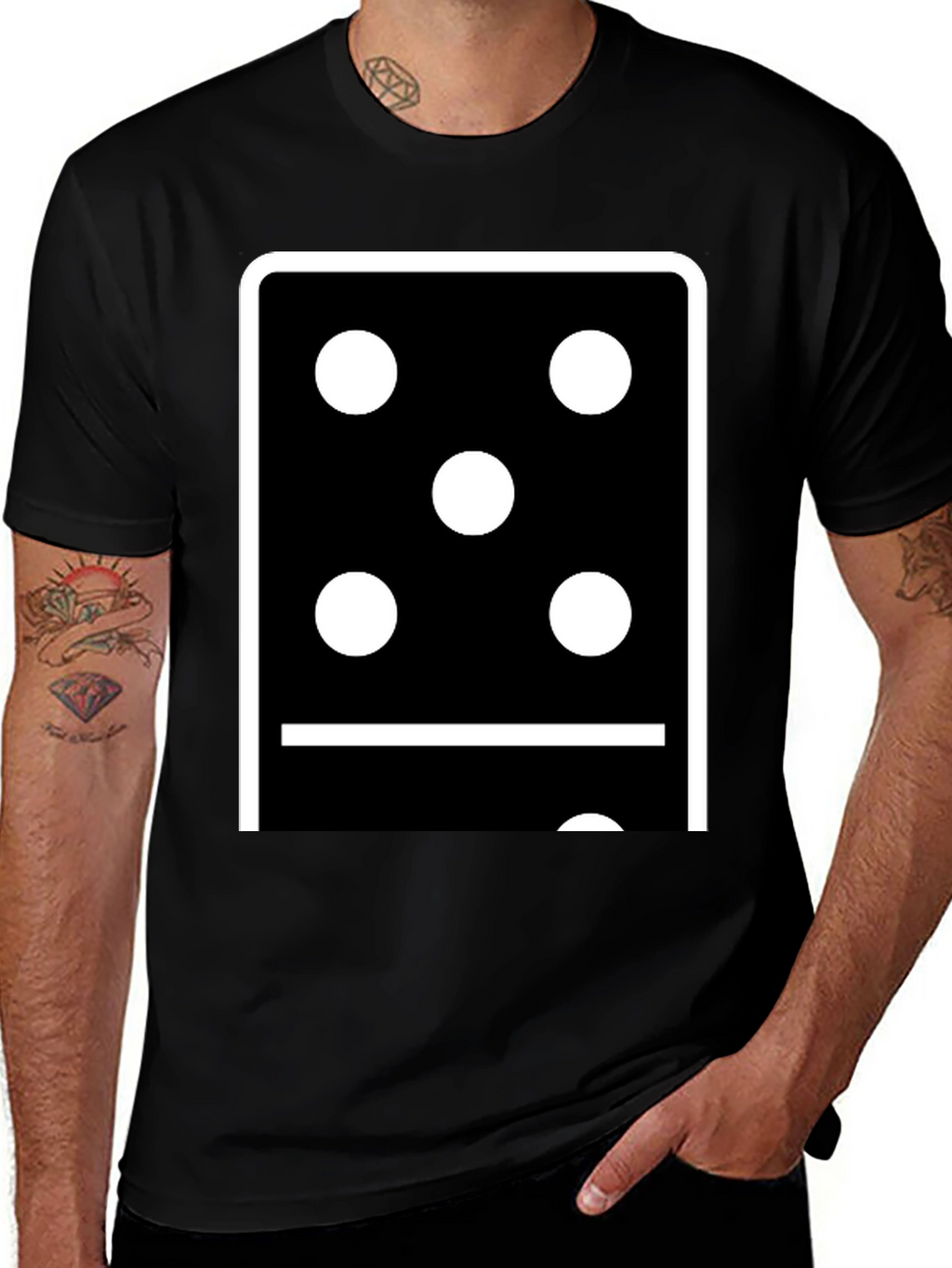 Domino Five-One T-Shirt - Black Cotton Graphic Tee