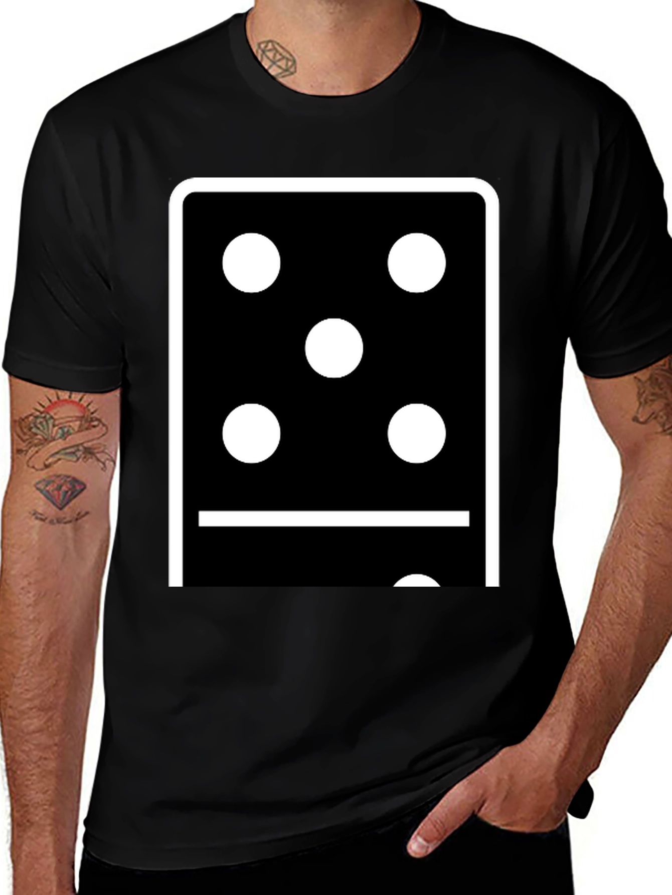 Domino Five-One T-Shirt - Black Cotton Graphic Tee