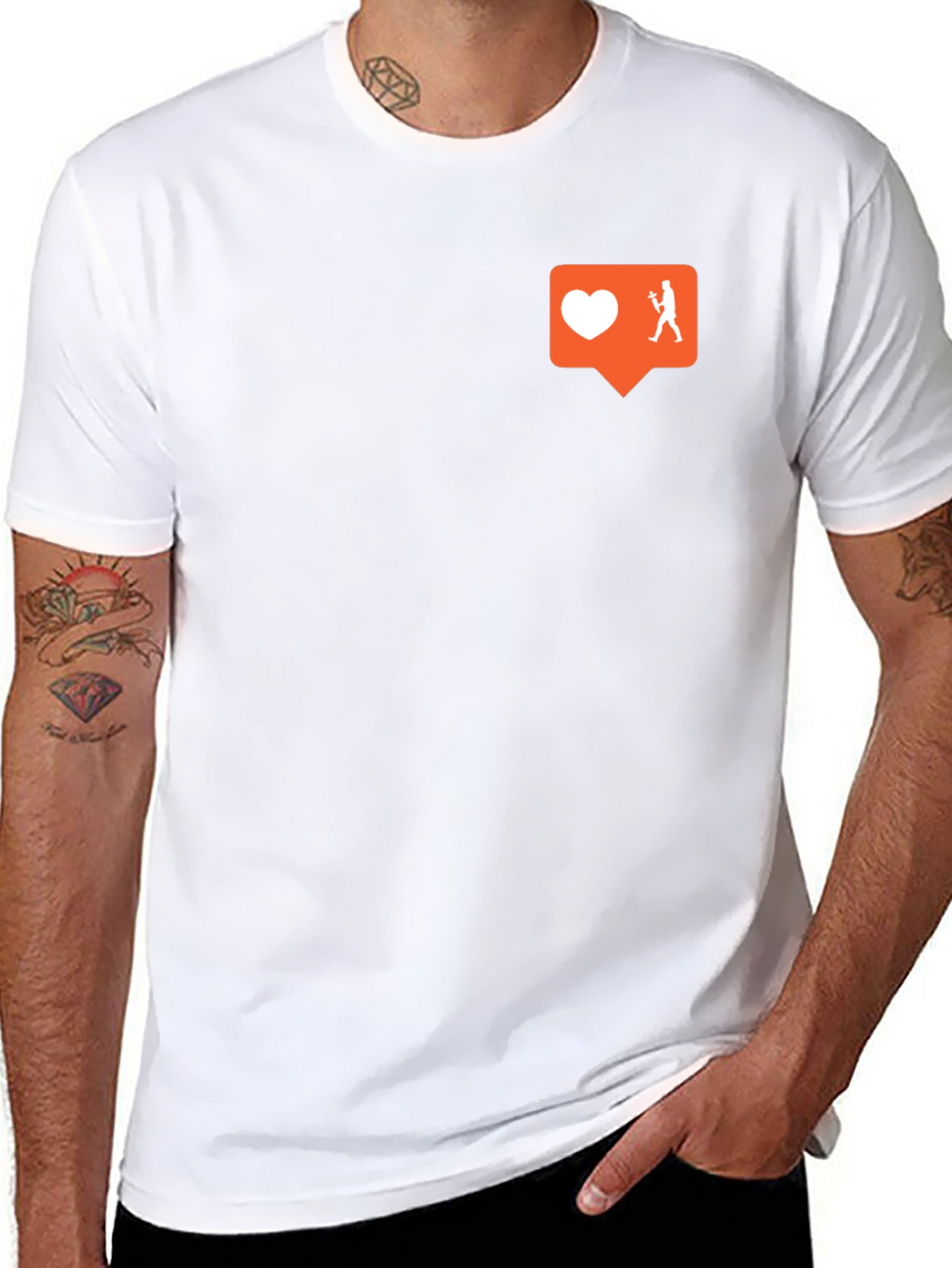 Trendy Black Tee w/ Social Media Graphic