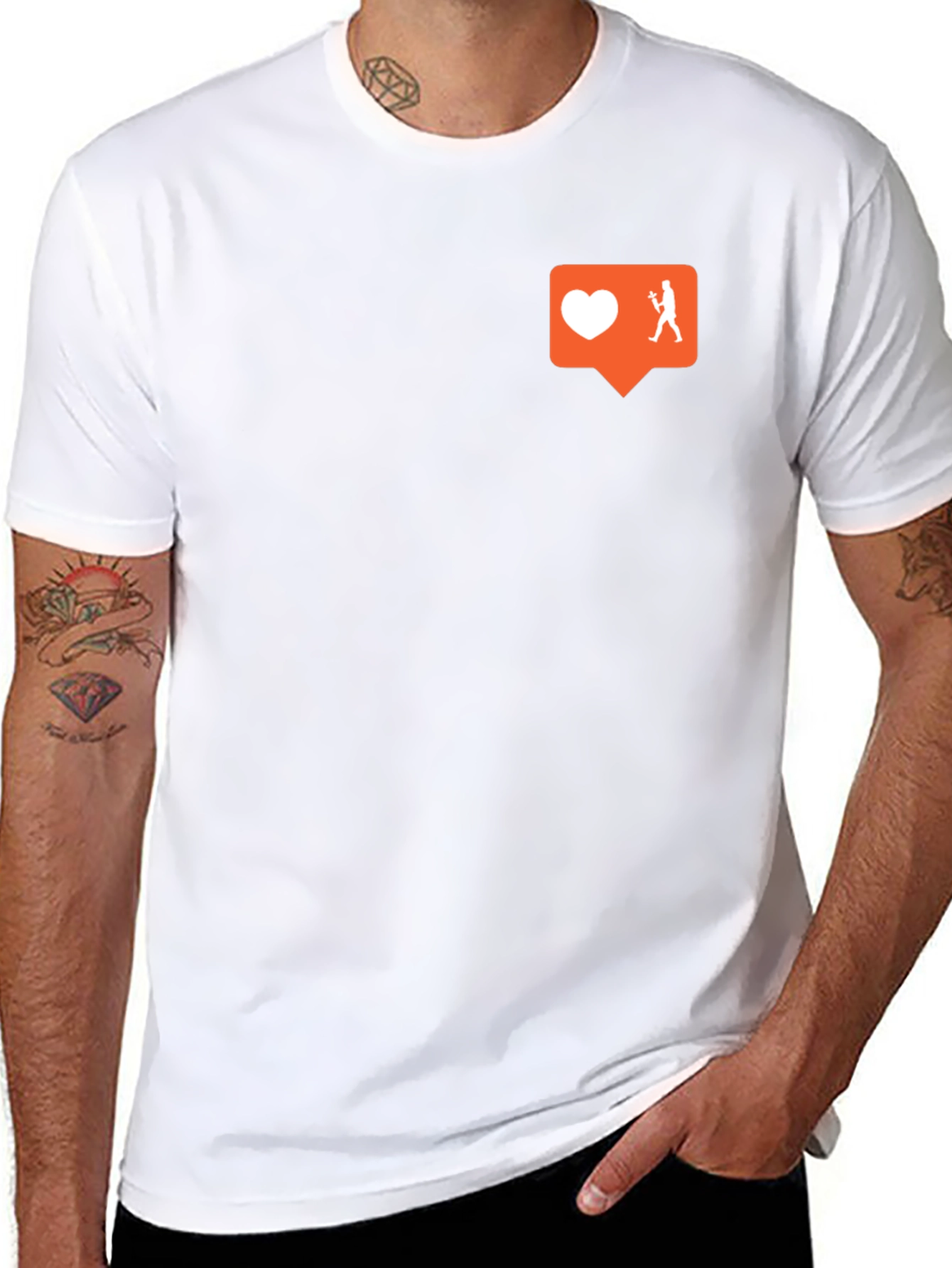 Trendy Black Tee w/ Social Media Graphic