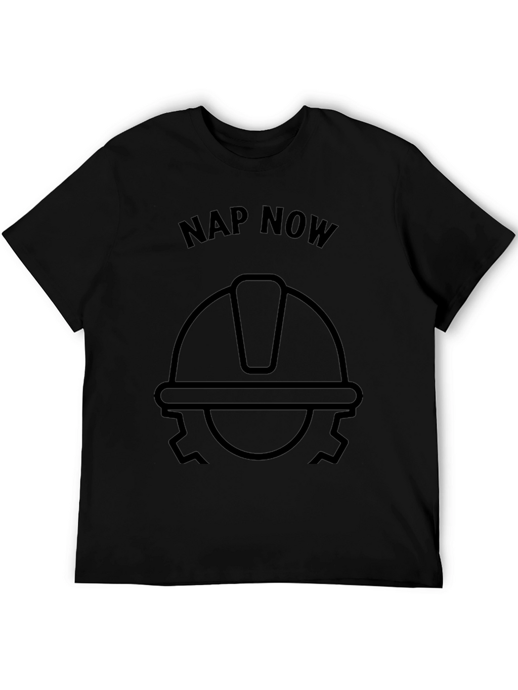 Nap Now Construction Worker Graphic Tee - Black