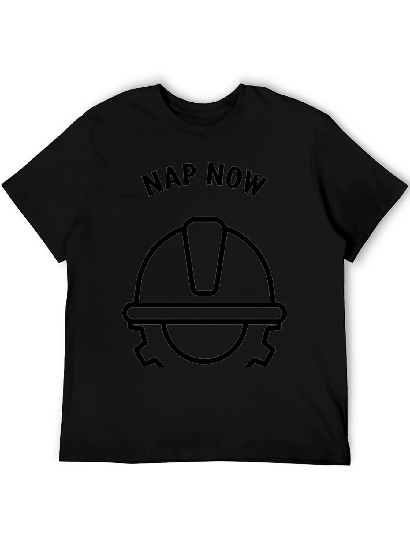 Nap Now Construction Worker Graphic Tee - Black