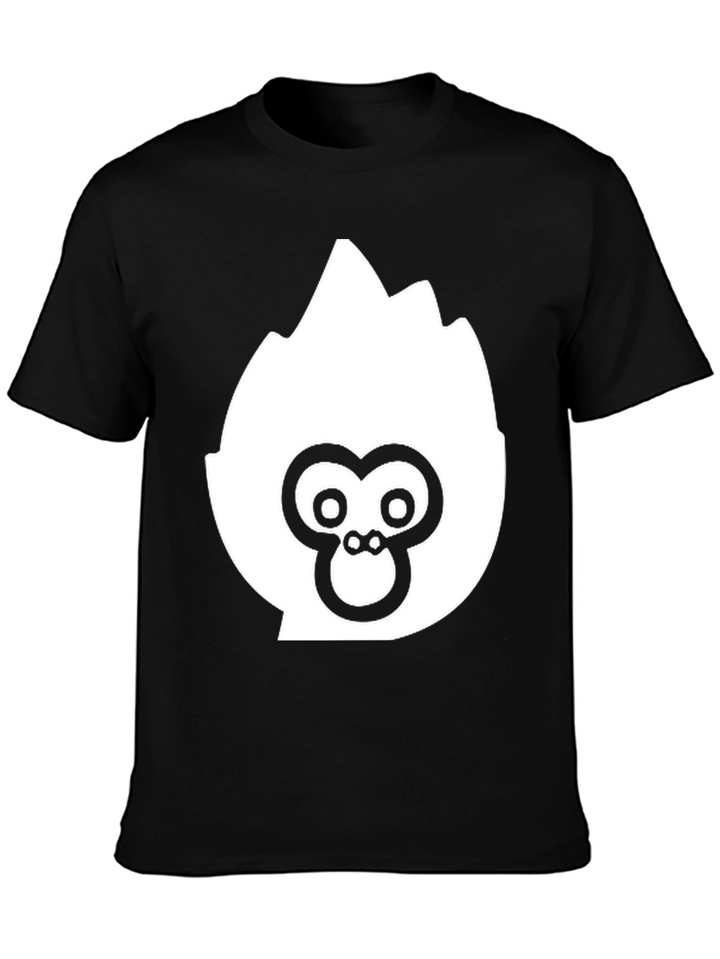 Black T-Shirt with White Ape Logo